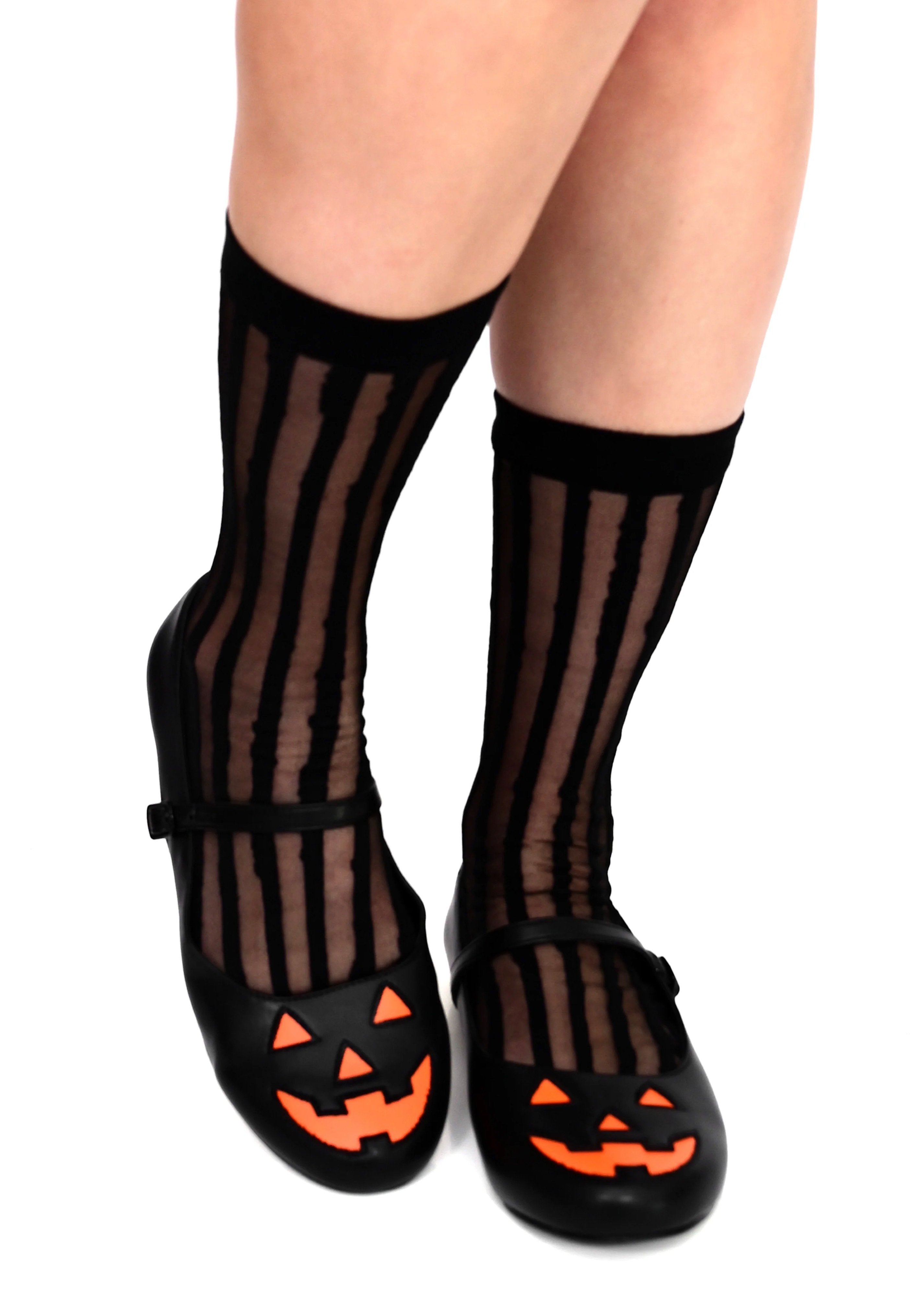 Foxblood - Mesh Vertical Striped Black - Socks