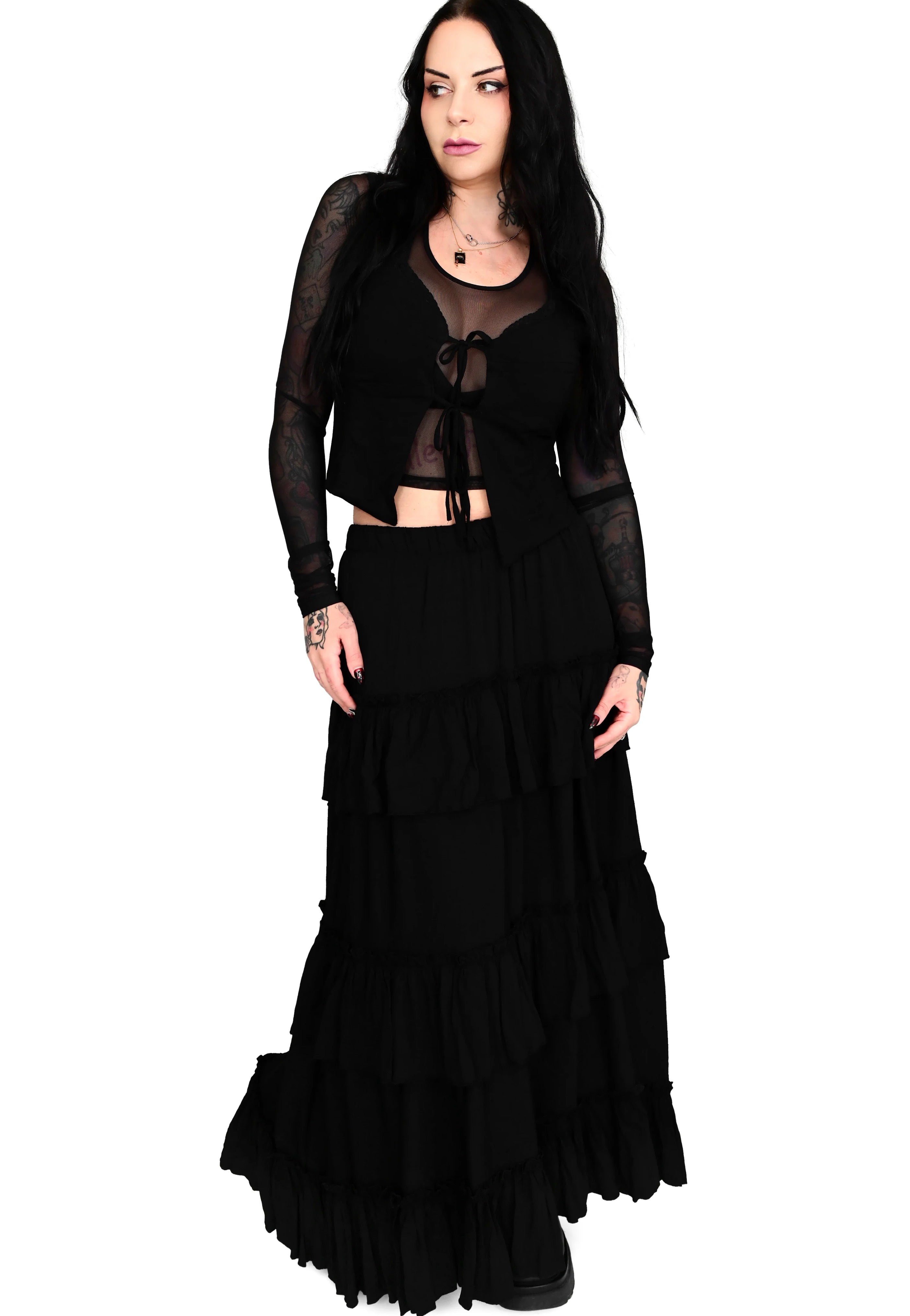 Foxblood - Leah Ruffle Black - Skirt