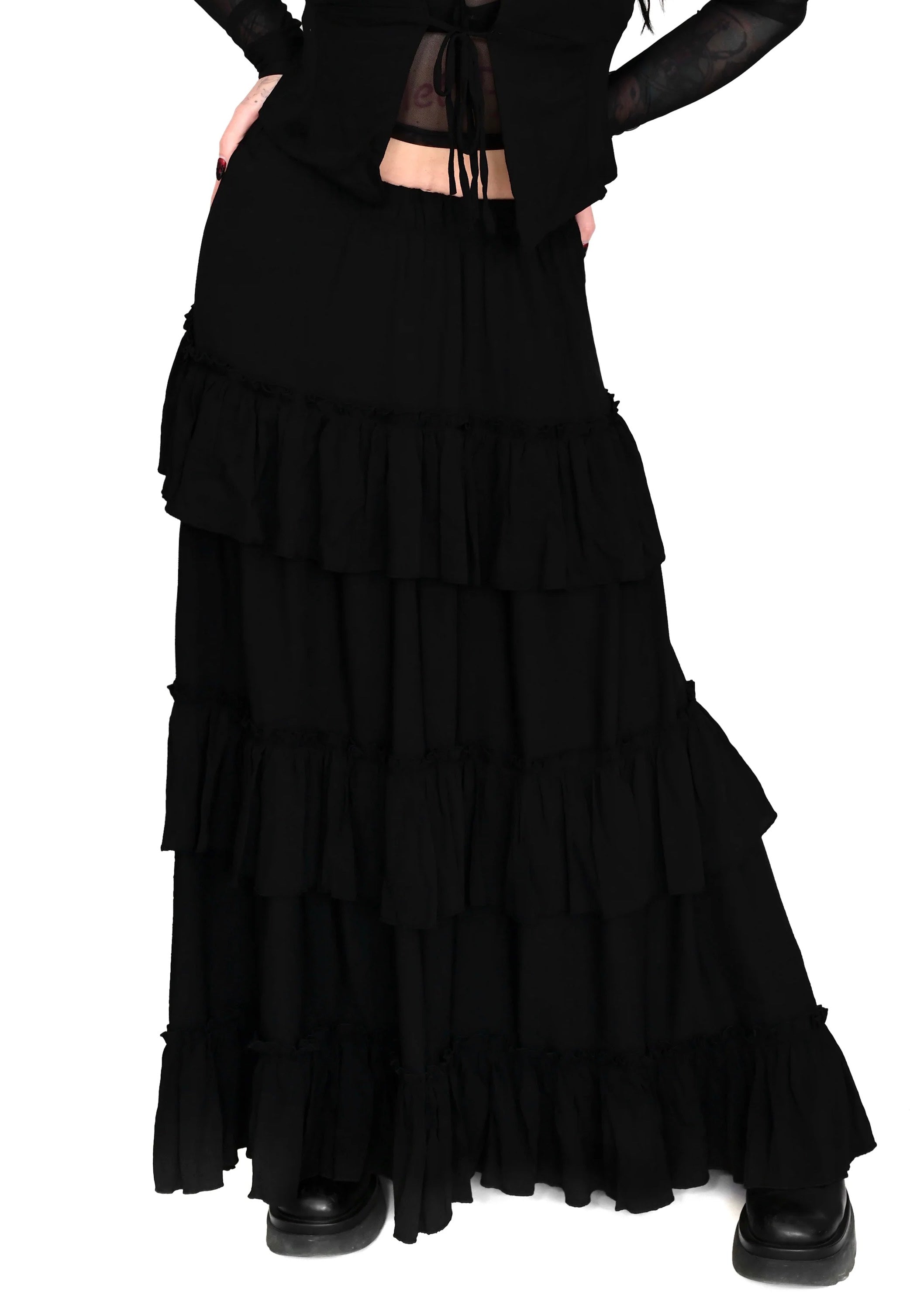 Foxblood - Leah Ruffle Black - Skirt