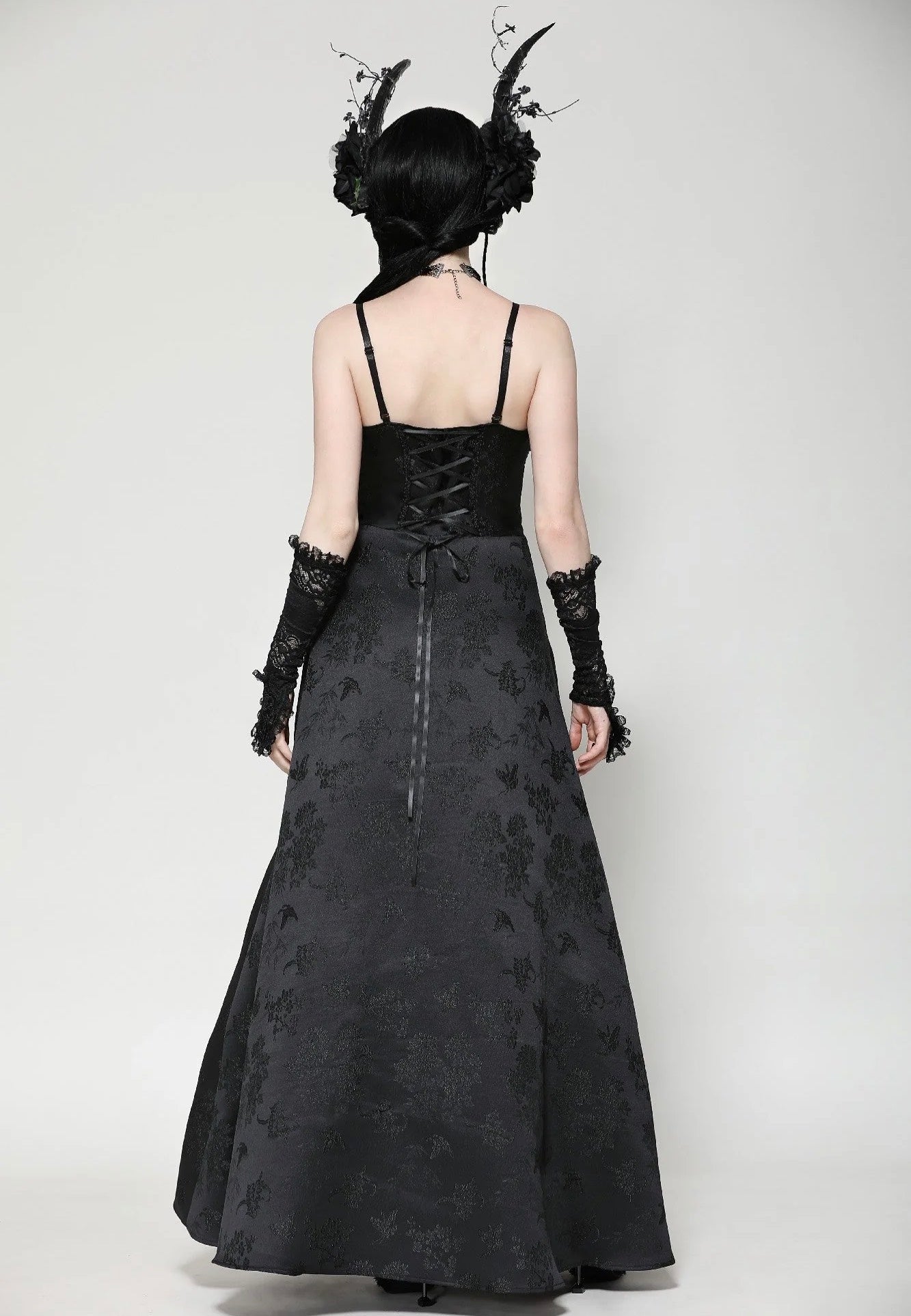 Dark In Love - Gothic Black Butterfly Strapless Lace Gown - Dress | Nuclear  Blast