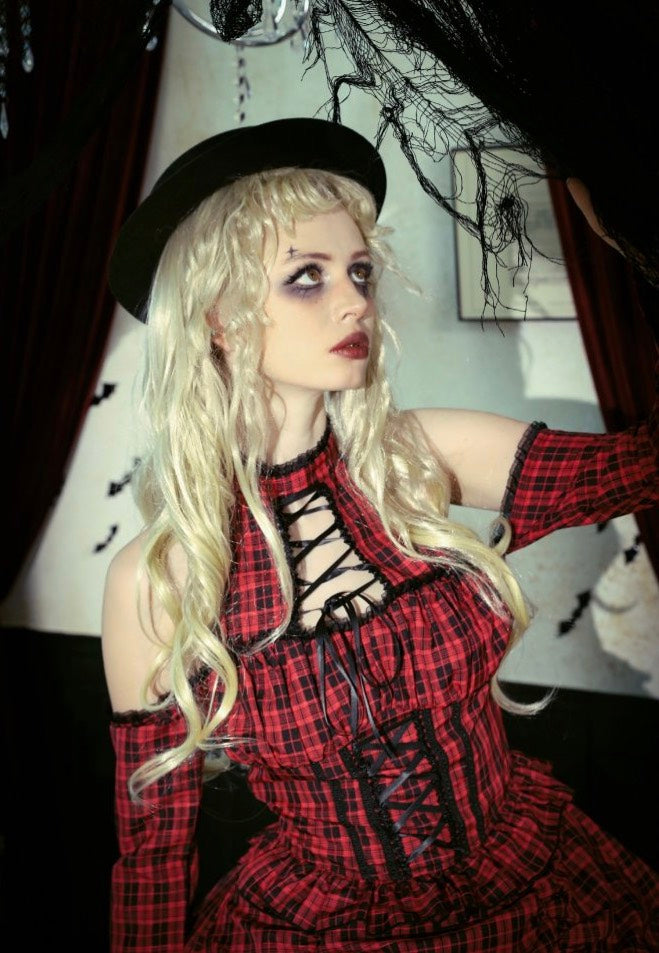 Dark In Love - Lolita Red And Black Plaid - Dress Dark In Love - Lolita Red And Black Plaid - Dress