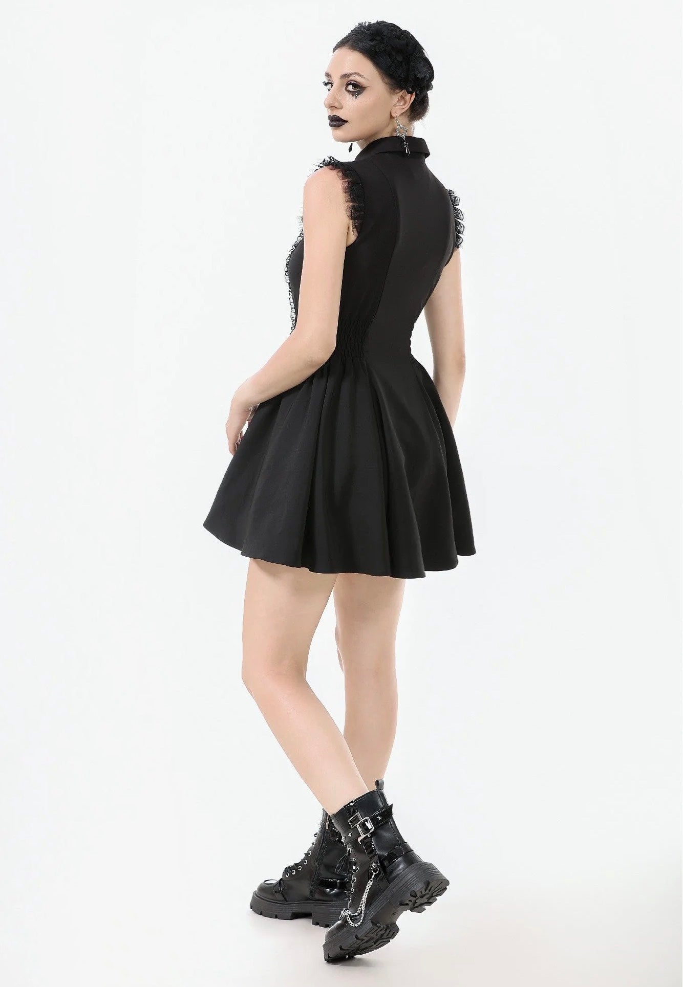 Dark In Love - Dolly Sleeveless Button-Front Mini - Dress | Women-Image
