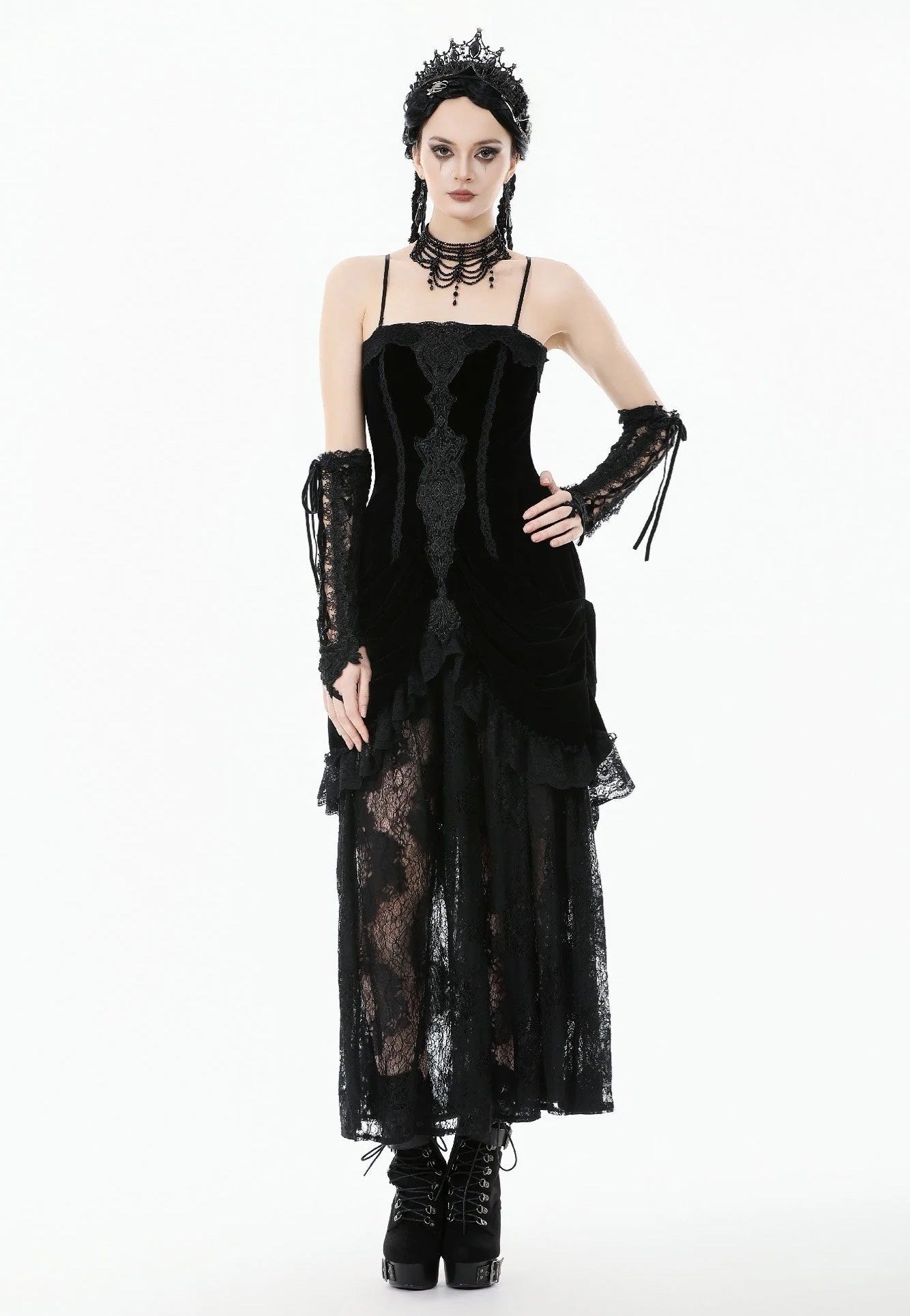 Dark In Love - Gothic Embroidered Bustier - Dress | Women-Image
