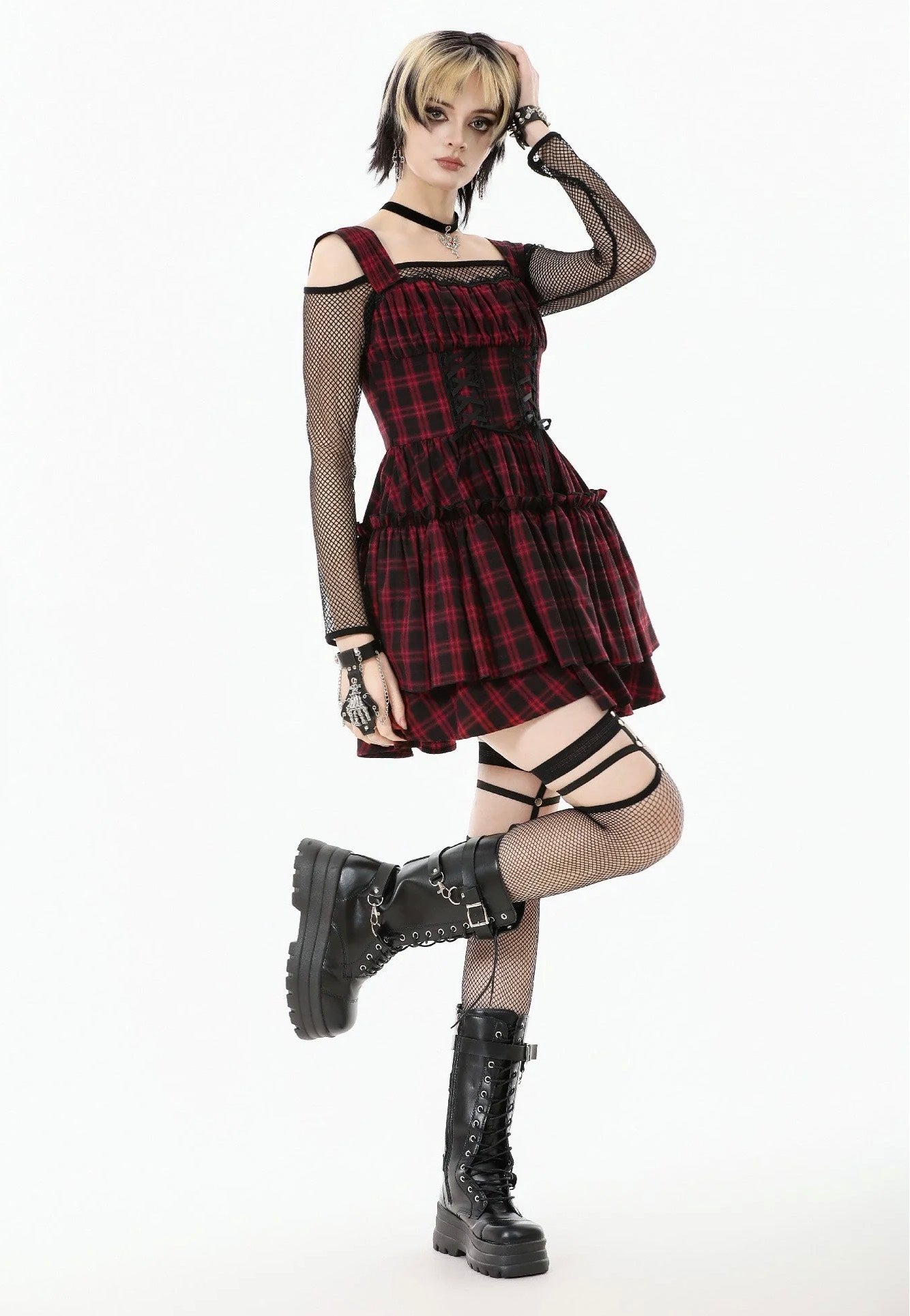 Dark In Love - Christmas Plaid Layered Cake - Dress | Women-Image