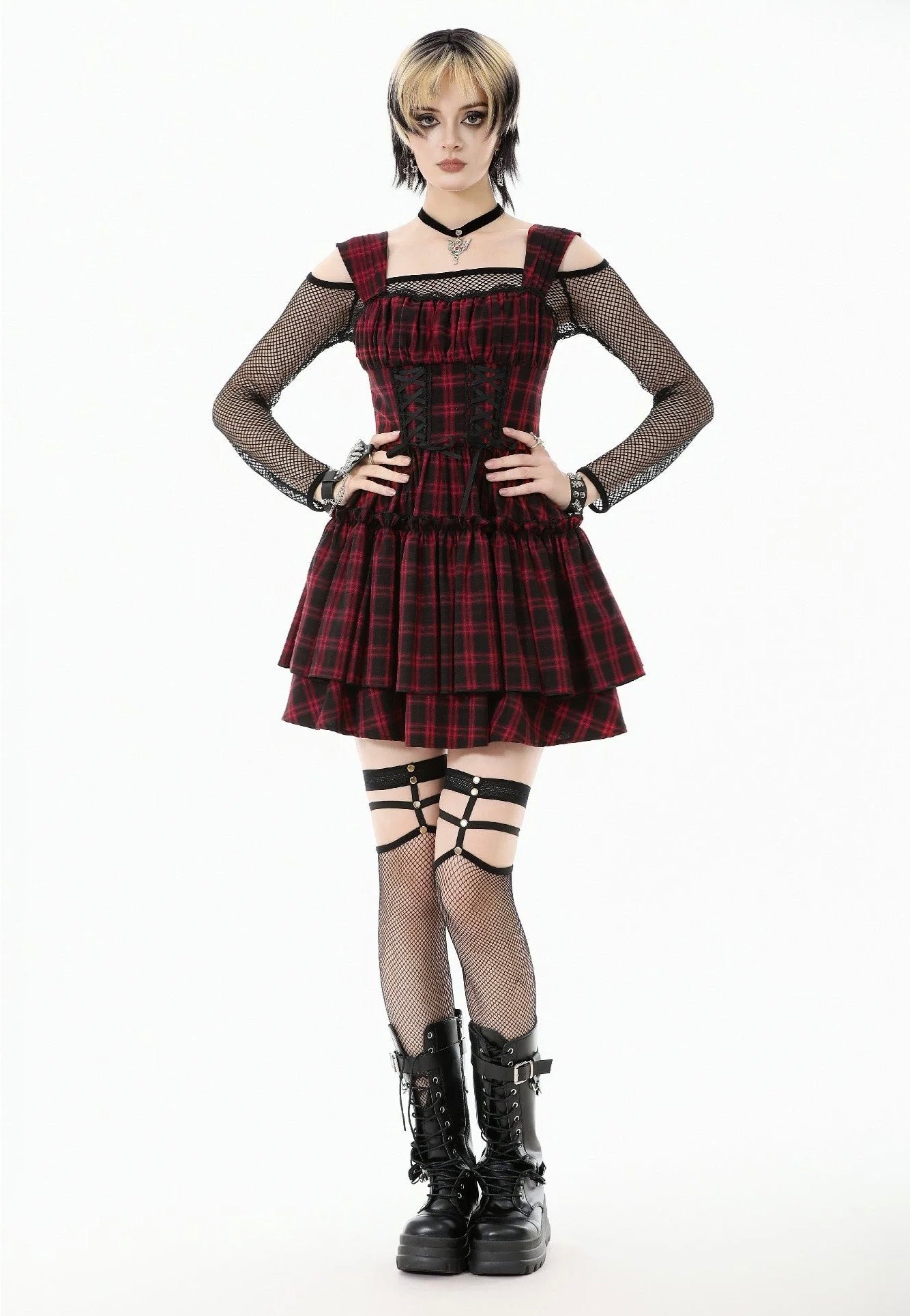 Dark In Love - Christmas Plaid Layered Cake - Dress | Women-Image