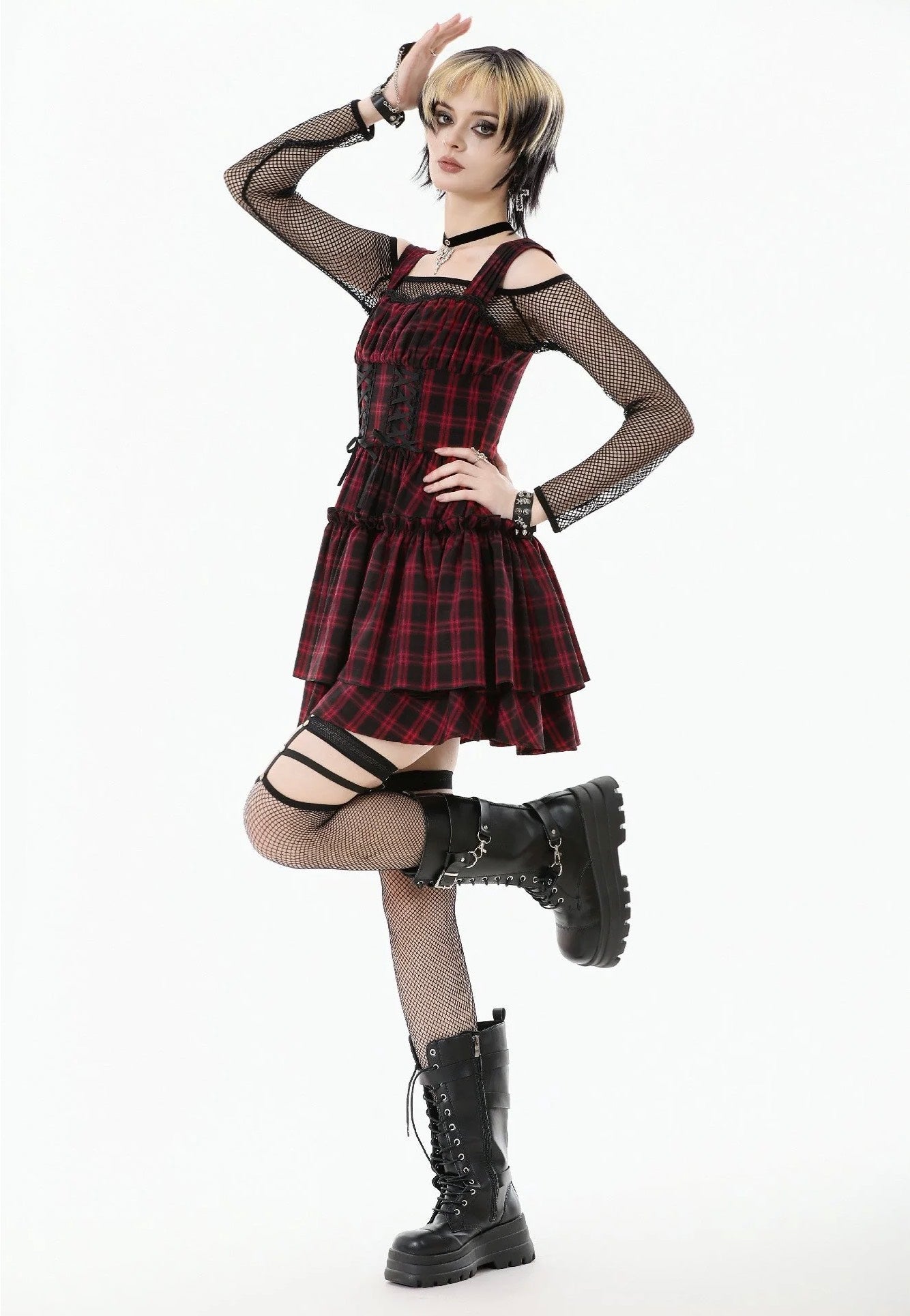Dark In Love - Christmas Plaid Layered Cake - Dress | Women-Image