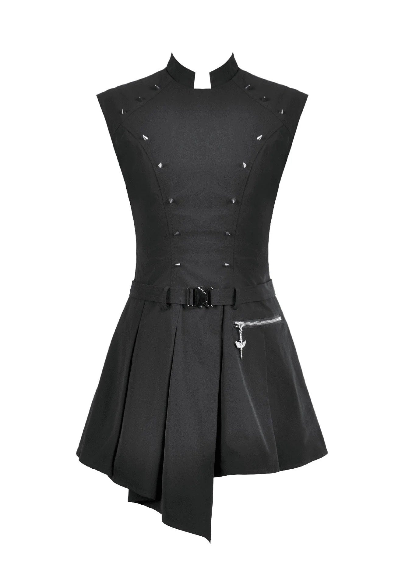 Dark In Love - Punk Studded Asymmetrical - Dress | Women-Image