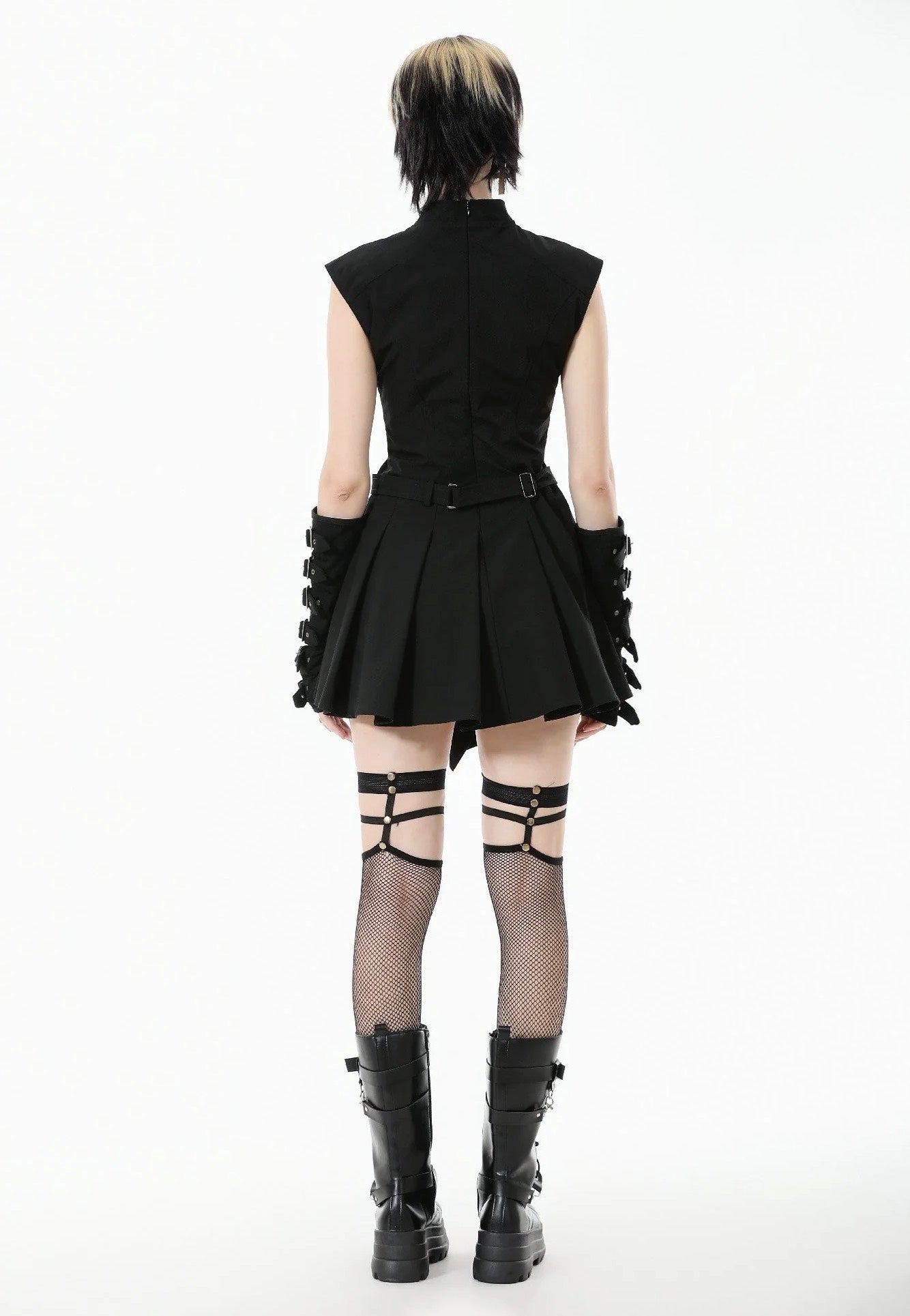 Dark In Love - Punk Studded Asymmetrical - Dress | Women-Image