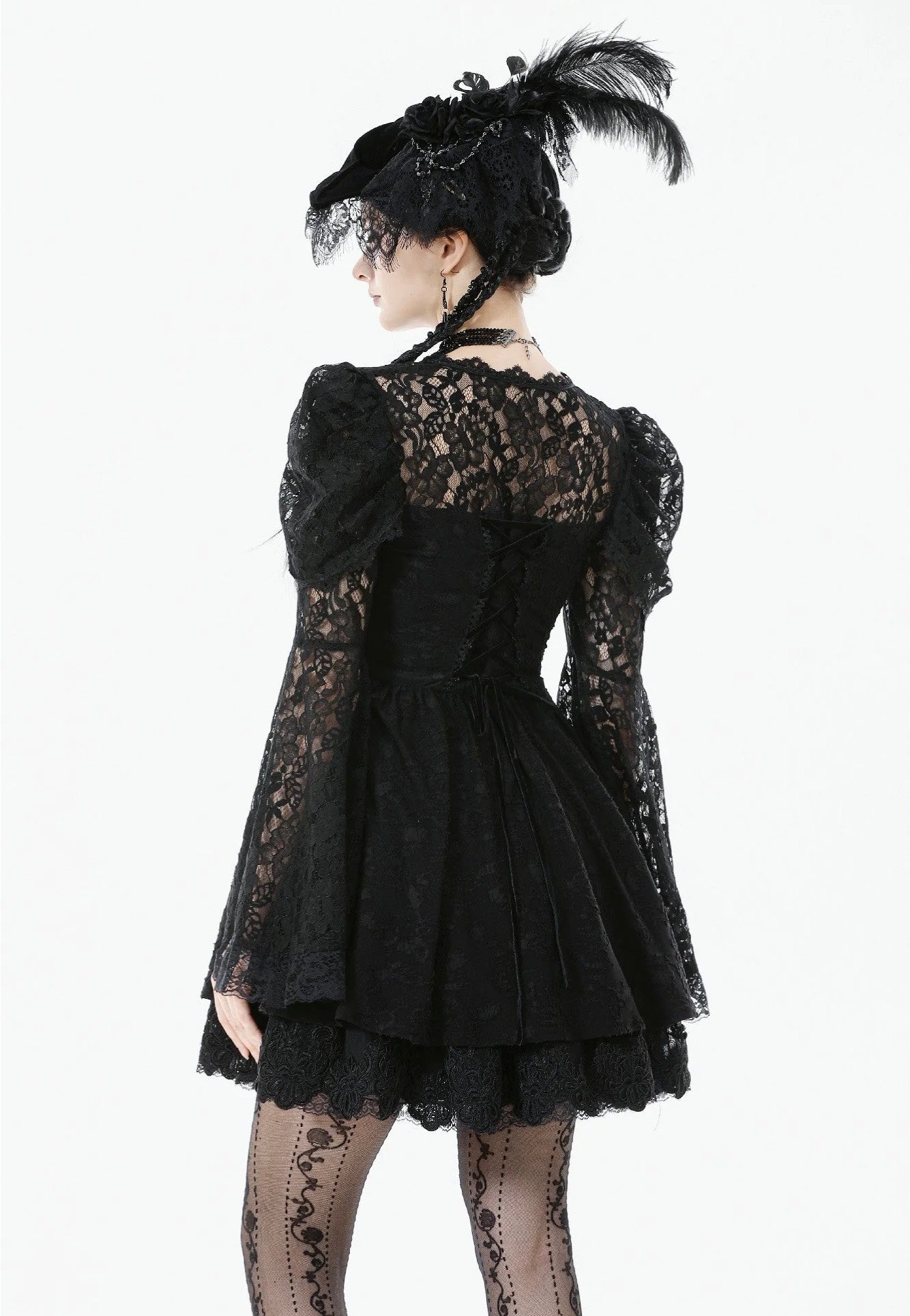 Dark In Love - Gothic Lace Jacquard Princess - Dress | Women-Image