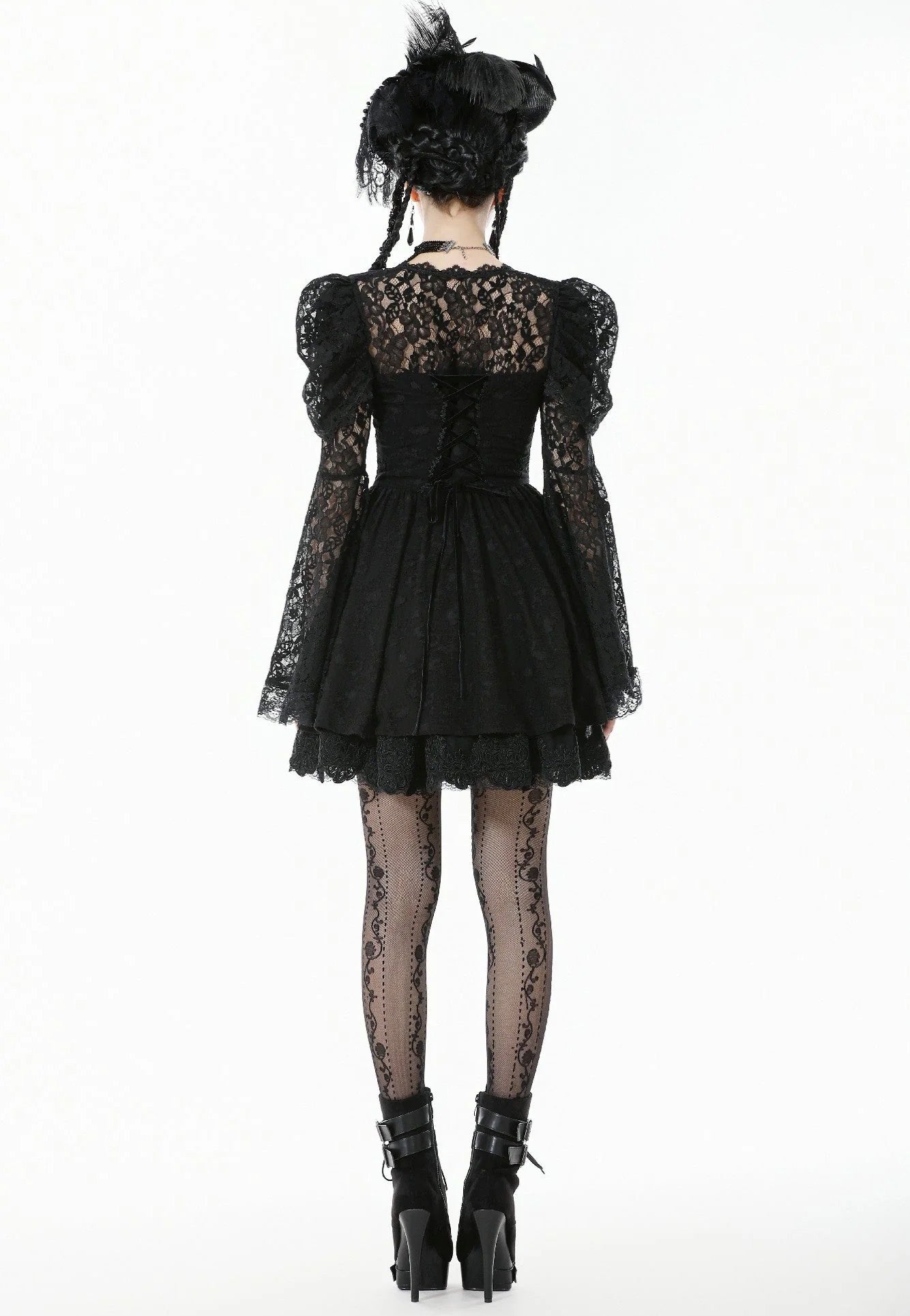 Dark In Love - Gothic Lace Jacquard Princess - Dress | Women-Image