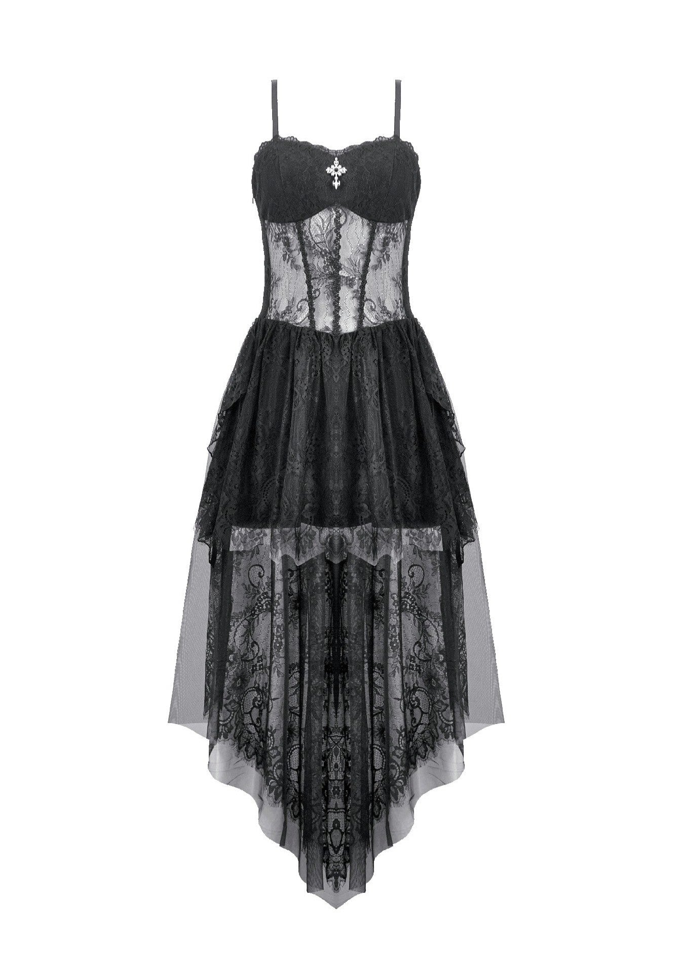 Dark In Love Dark Ritual Gothic Lace Hollow Tail Kleid