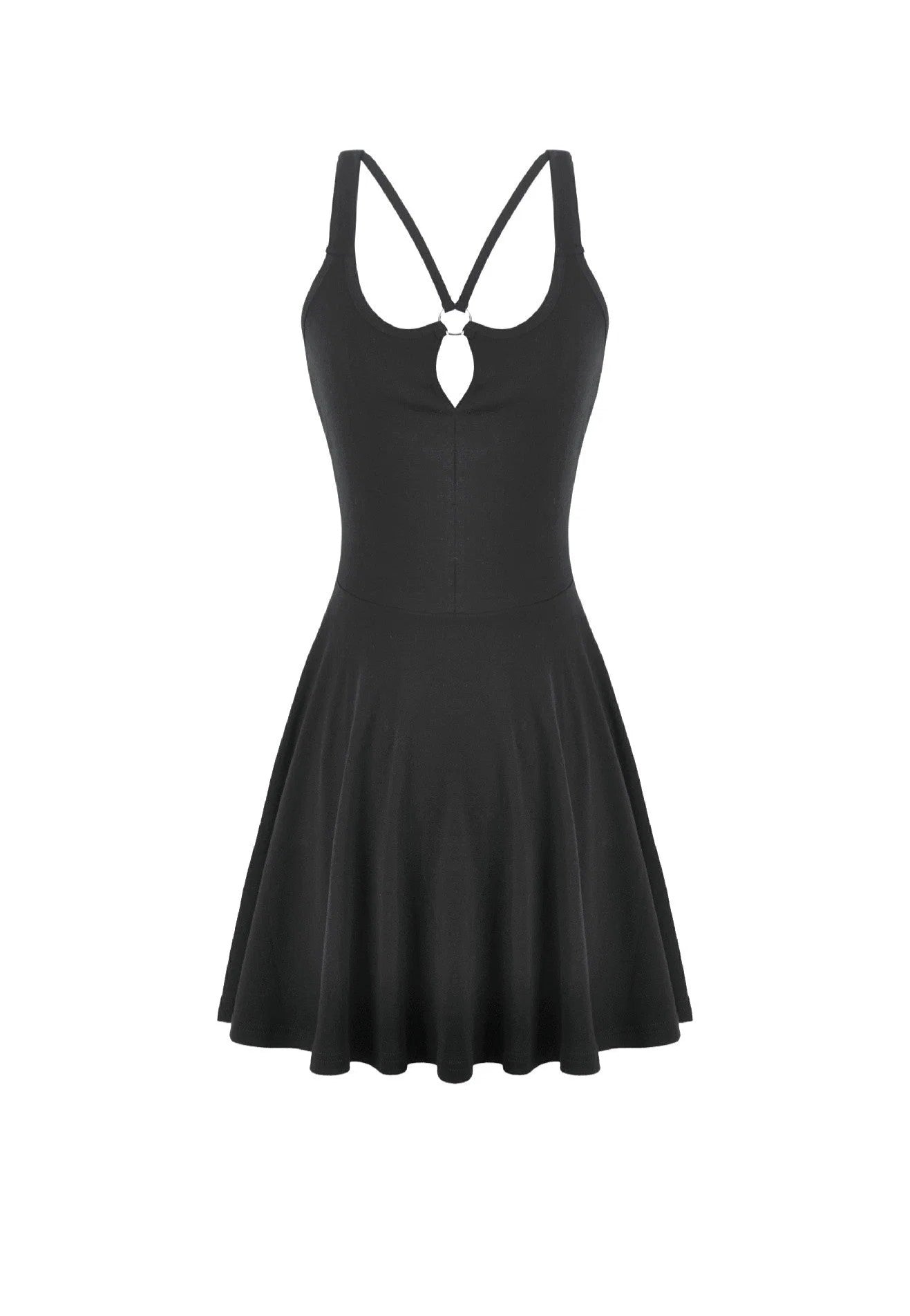 Dark In Love Dark Punk Style Cut Out Cross Straps Robe