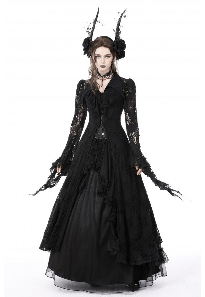 Dark In Love - Gothic Romantic Hollow Out Sexy Frilly Lace - Dress | Women-Image