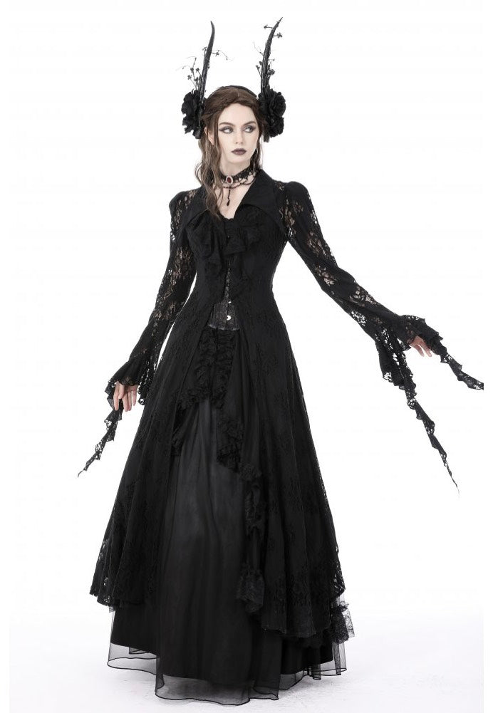 Dark In Love - Gothic Romantic Hollow Out Sexy Frilly Lace - Dress | Women-Image