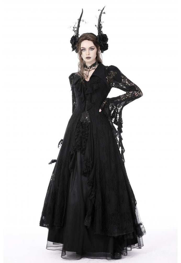 Dark In Love - Gothic Romantic Hollow Out Sexy Frilly Lace - Dress | Women-Image