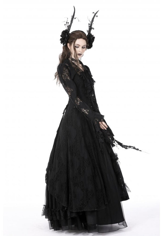 Dark In Love - Gothic Romantic Hollow Out Sexy Frilly Lace - Dress | Women-Image