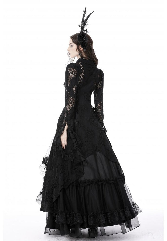 Dark In Love - Gothic Romantic Hollow Out Sexy Frilly Lace - Dress | Women-Image