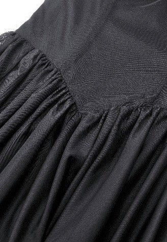 Dark In Love - Gothic Black Tulle Feather Fantasy - Dress | Women-Image