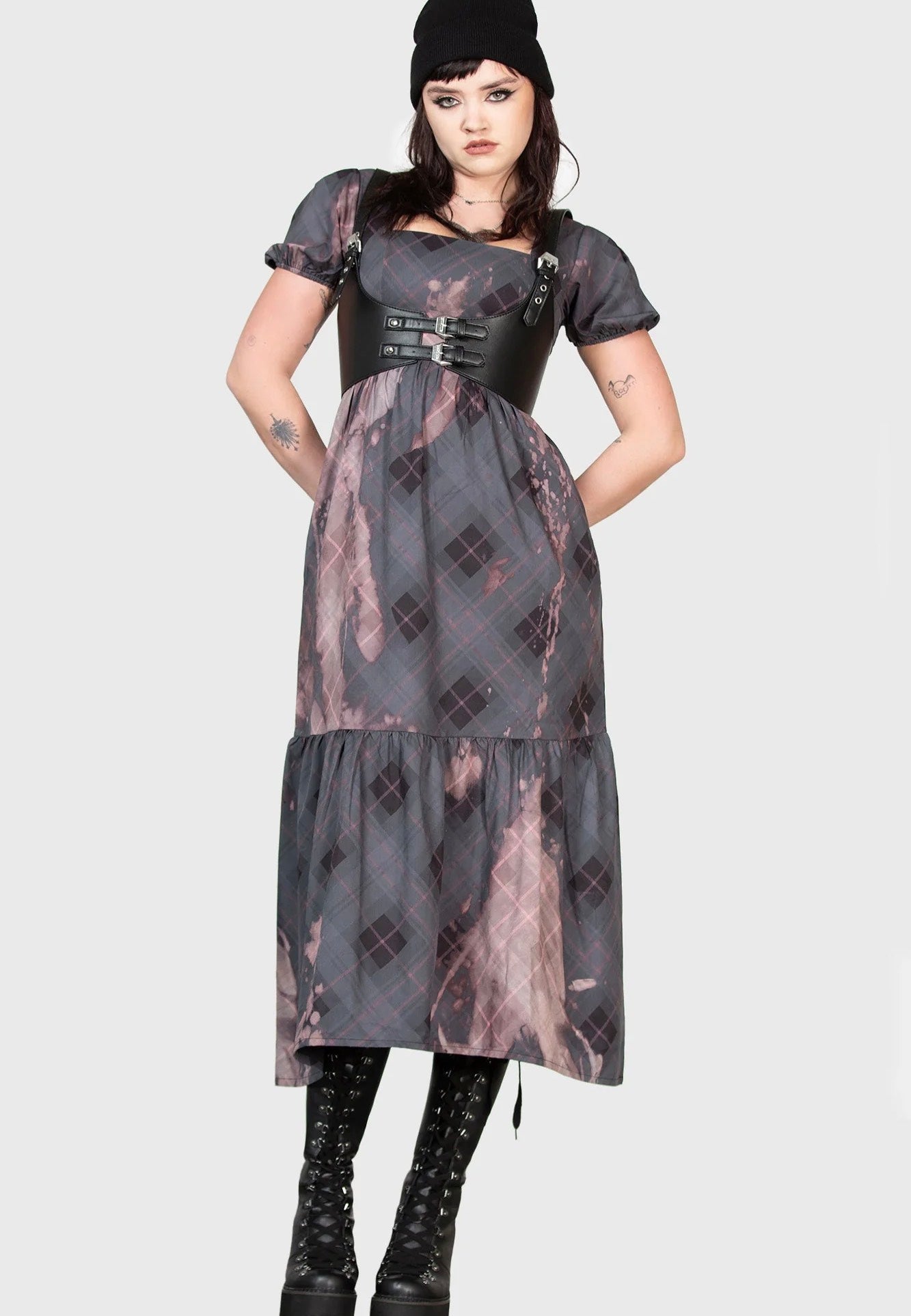 Killstar - Effina's Ruin Midi Black/Bleach - Dress