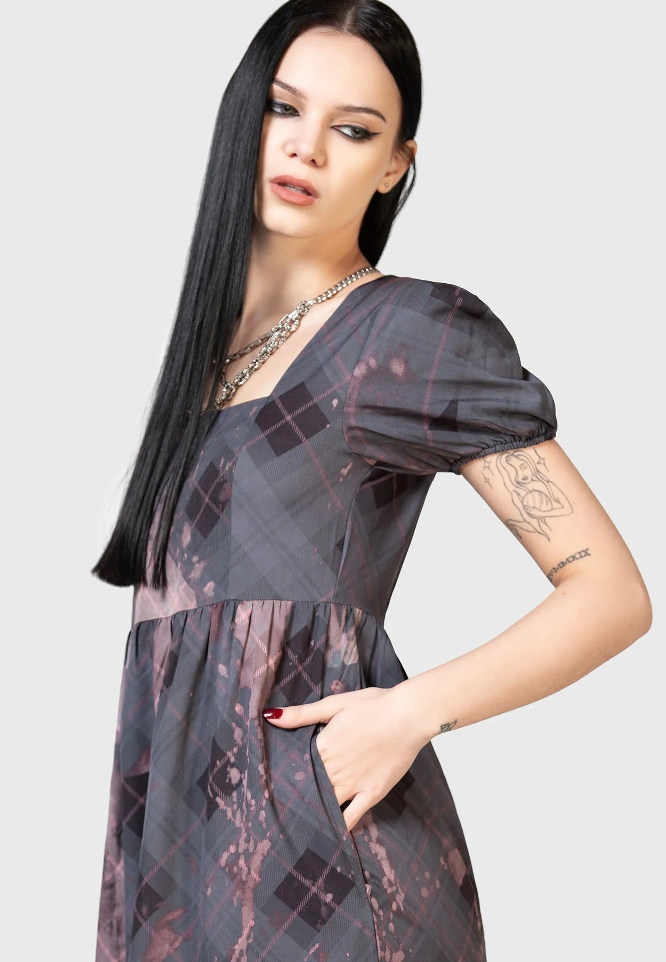 Killstar - Effina's Ruin Midi Black/Bleach - Dress