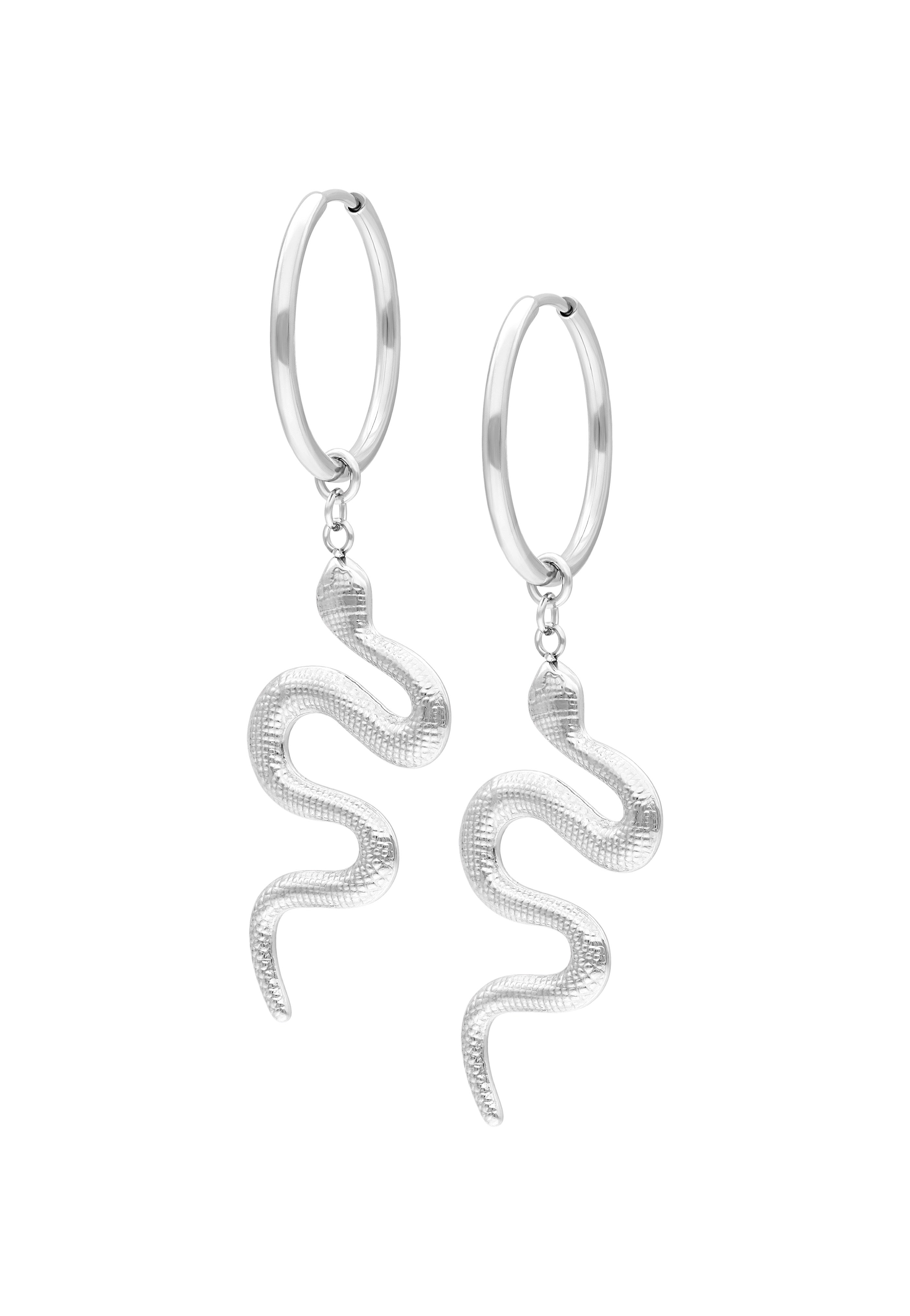 Wildcat - Big Snake Hoops (Pair) Silver - Earrings