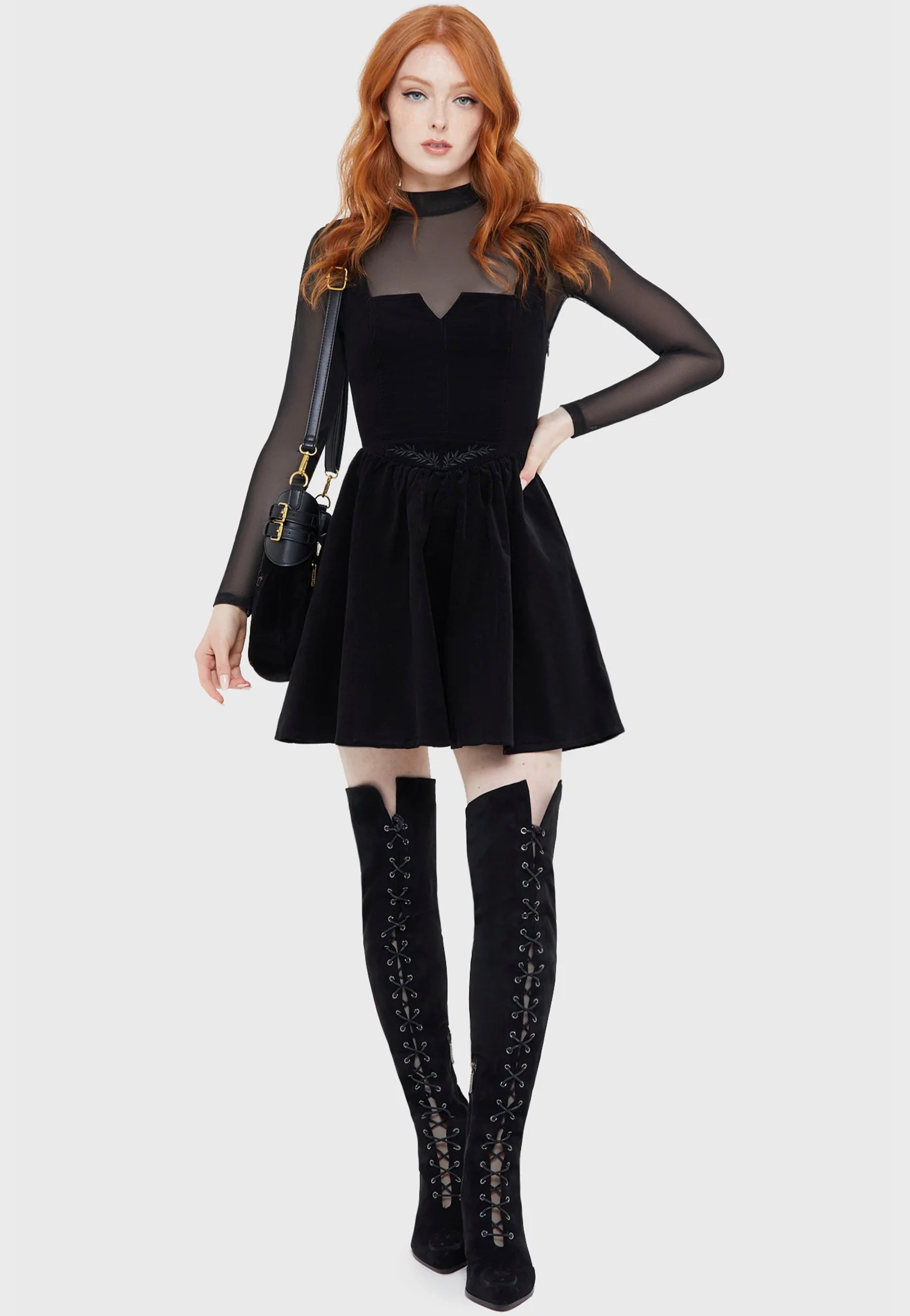 killstar dress Women's - Disgrace Skater Dress line silhouette. Eternal Dress - Killstar Women's