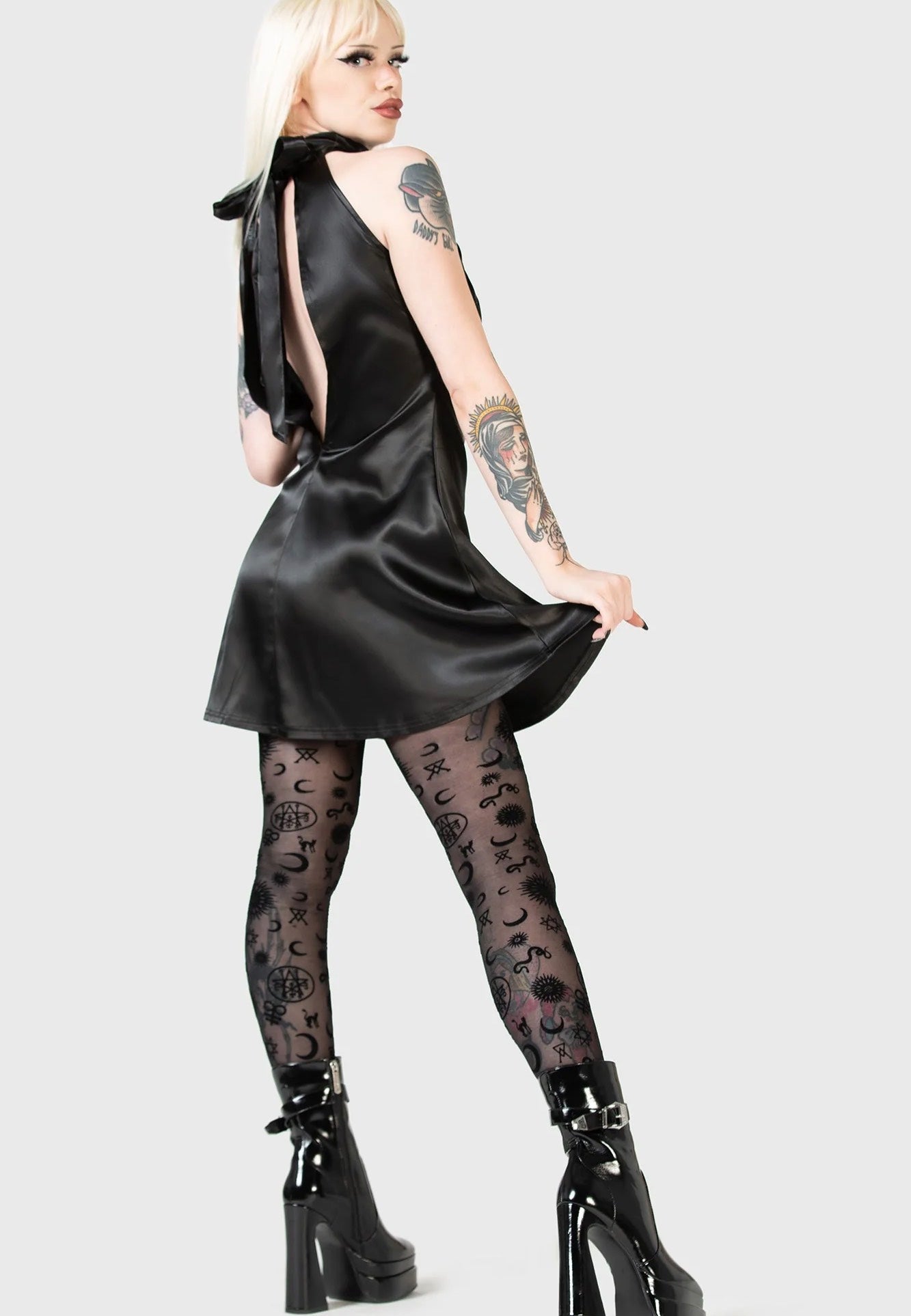 Killstar - Elveena Black Medusa Mini Black - Dress