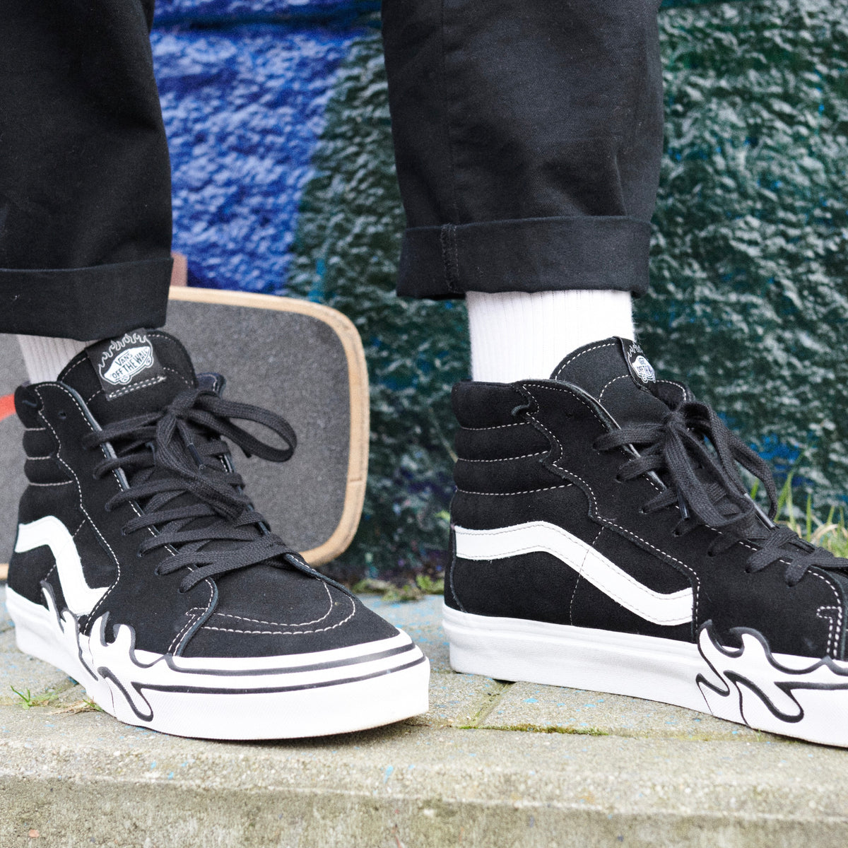 Vans - Sk8 Hi Flame Suede Black/White - Shoes | Nuclear Blast