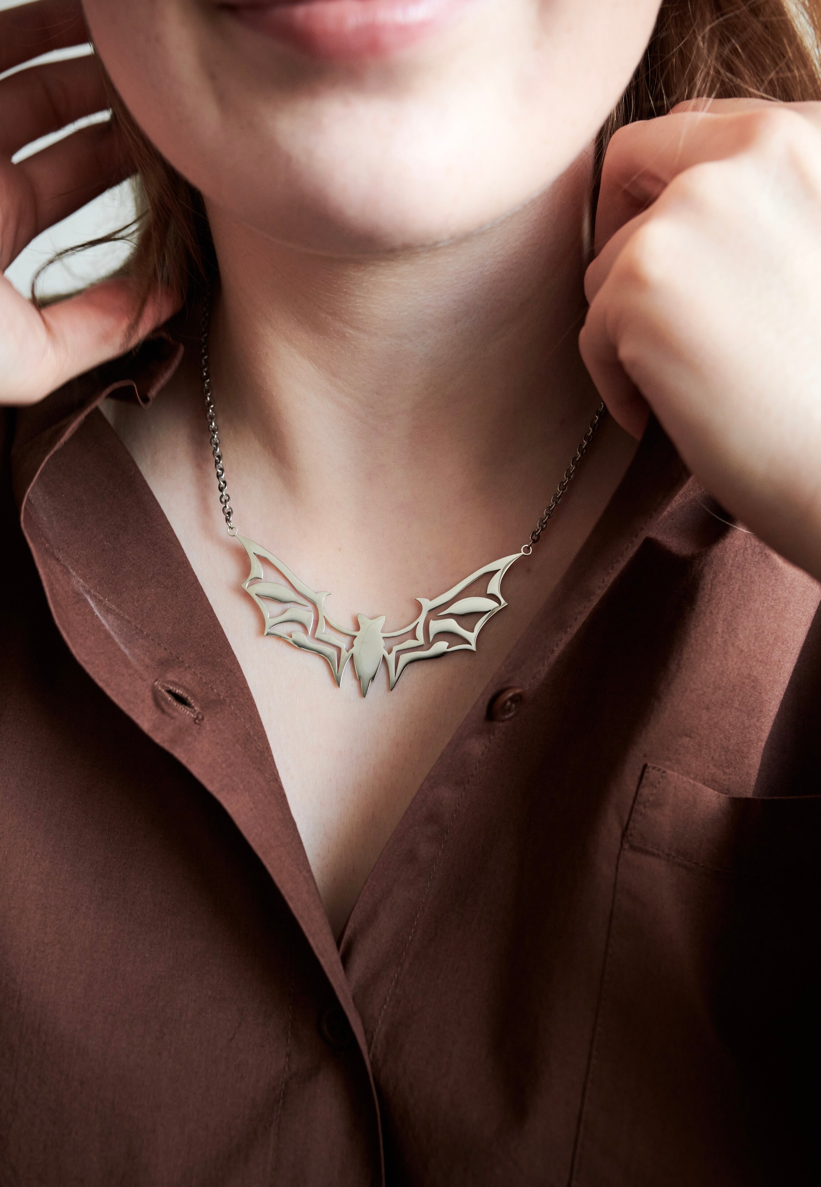 Wildcat - Big Bat Silver - Necklace