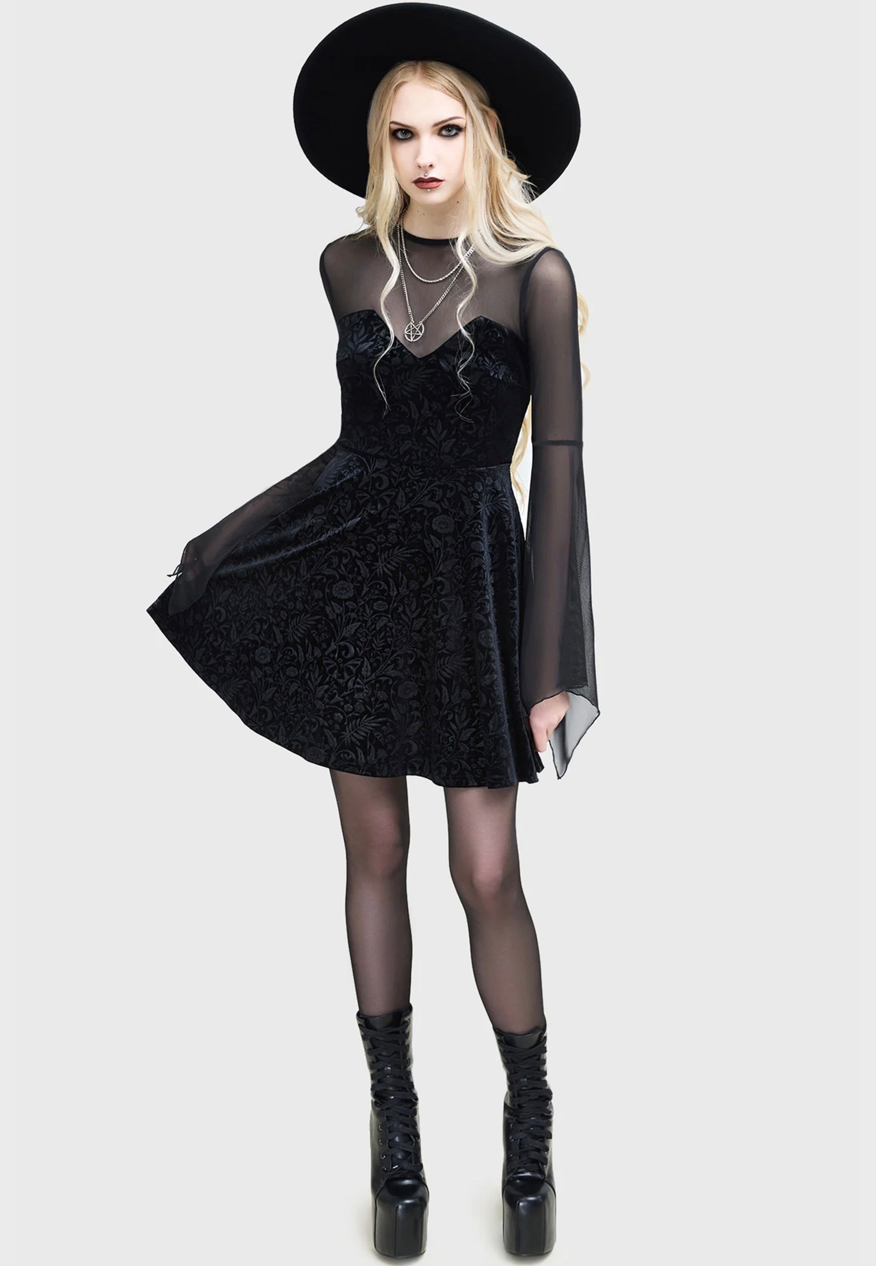 Killstar x Moonbloom - Enigma Garden Black - Dress | Women-Image