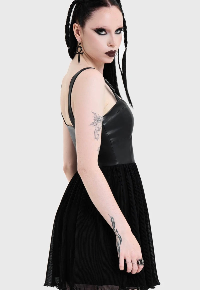 Killstar Estria Hex Cupped Mini Black Kleid