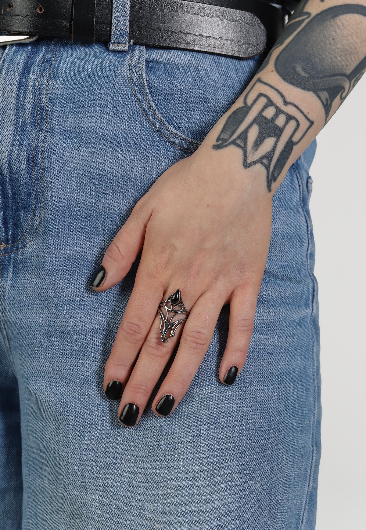 etNox Black Nail Silver/Black Anillo