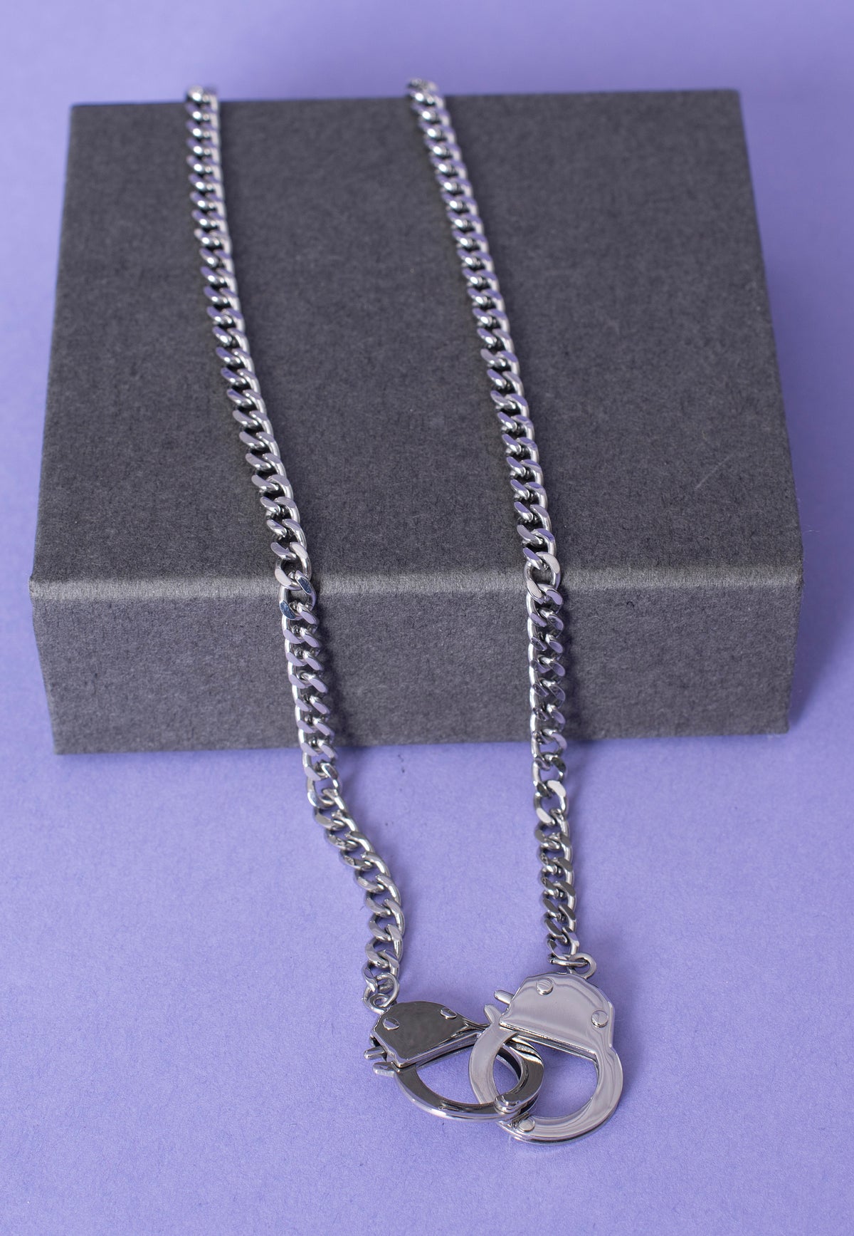 etNox Chained And Locked Silver Necklace