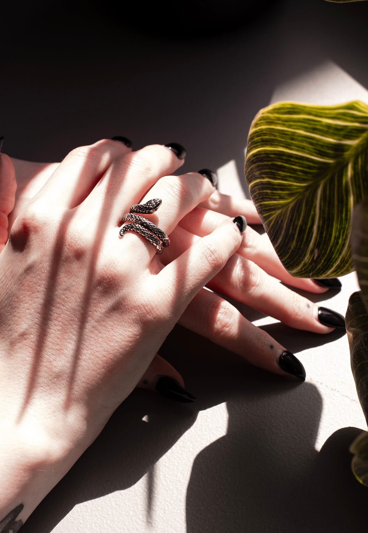 etNox Große Schlange Silver Ring
