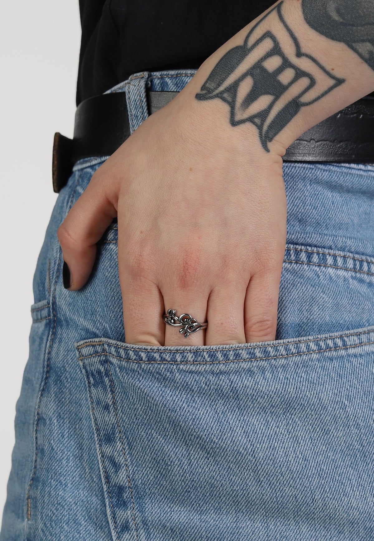 etNox Leaves lll Silver Anillo