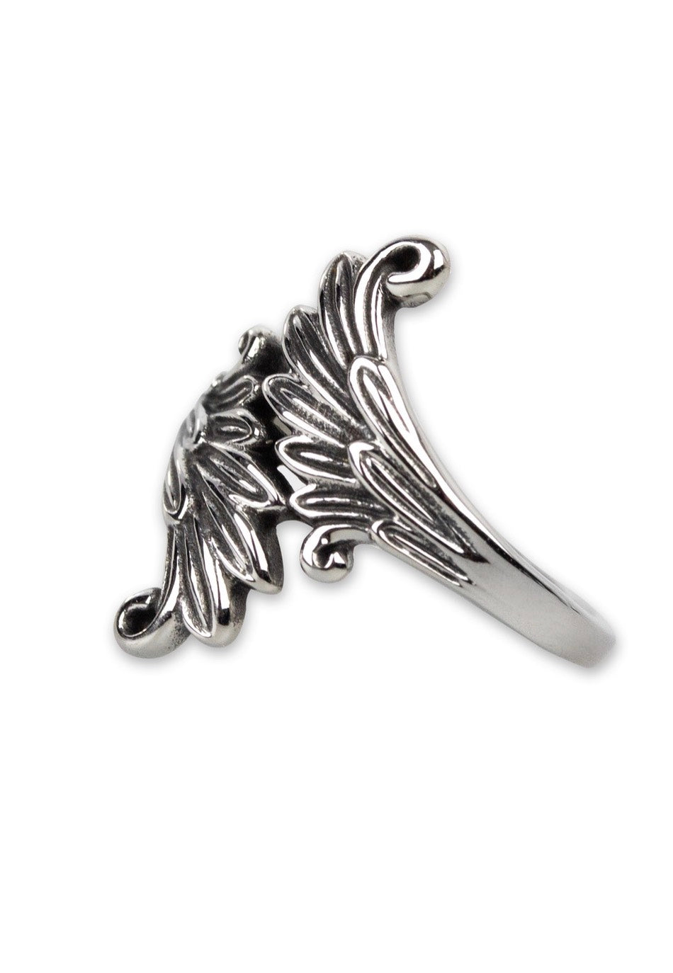 etNox Mirrored Wings Silver Ring