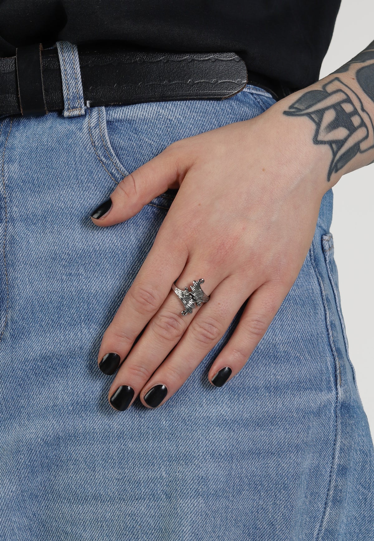 etNox Mirrored Wings Silver Anillo