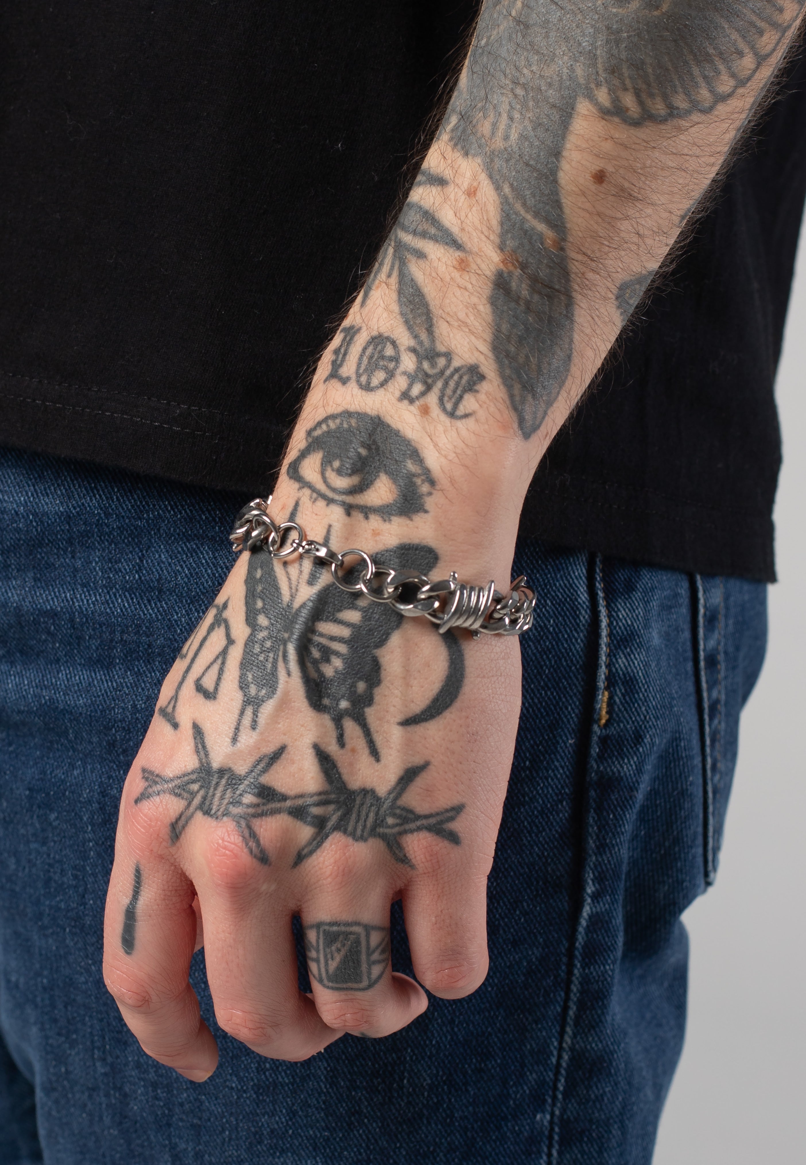 etNox - Panzerkette mit Stacheldraht 10 mm Silver - Bracelet | Neutral-Image