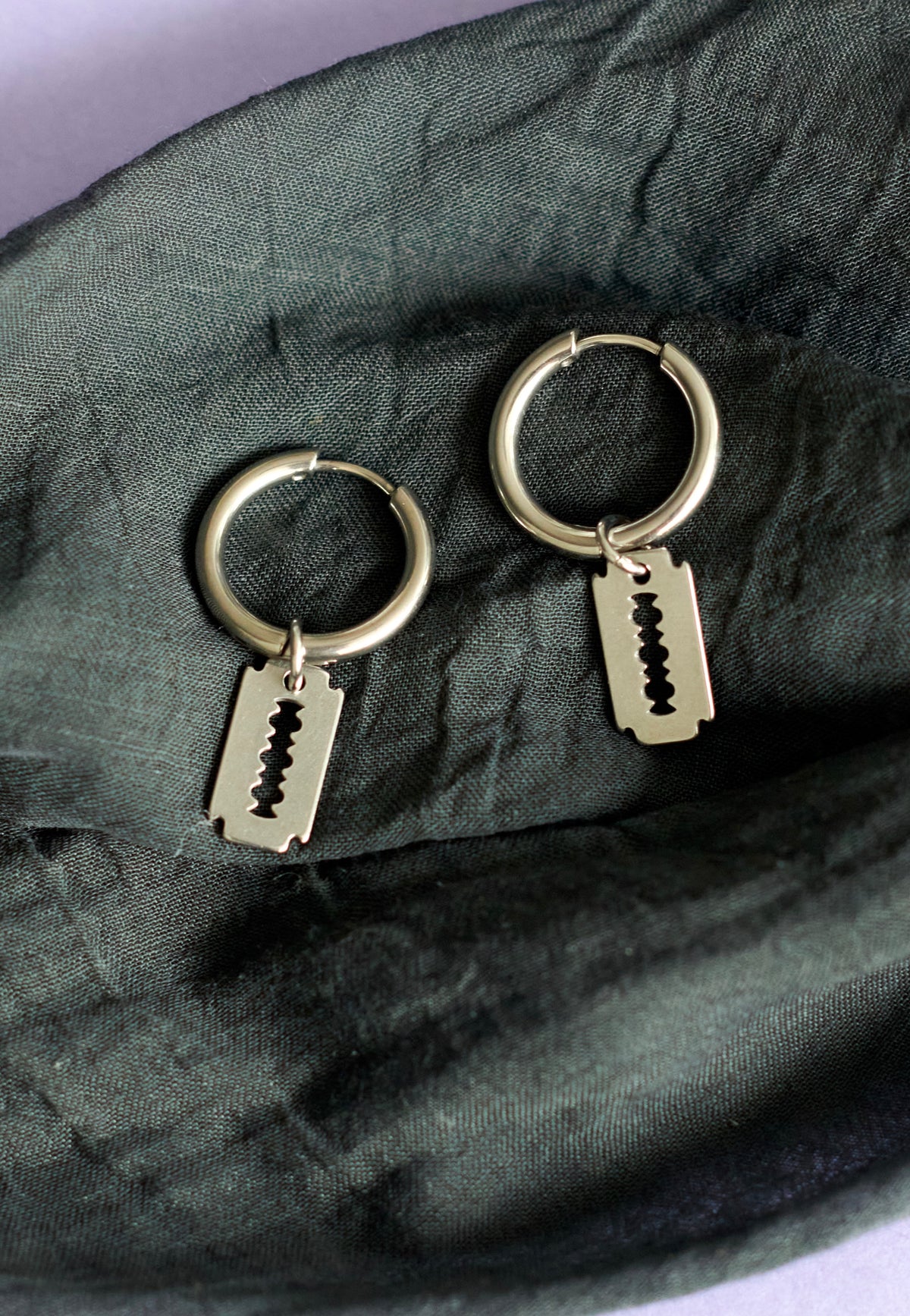 etNox Rasierklinge Silver Earrings