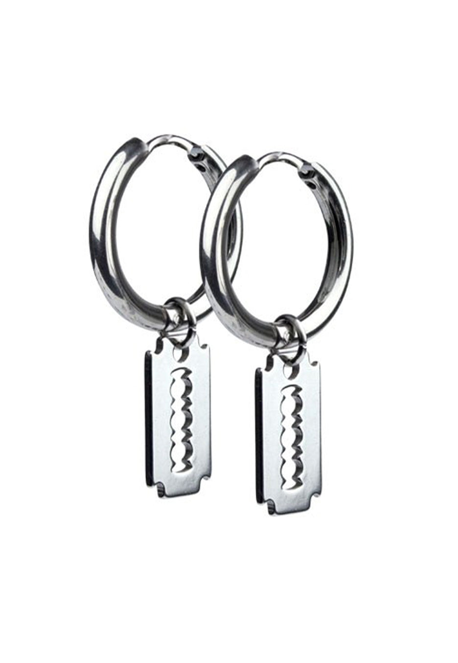 etNox Rasierklinge Silver Pendientes