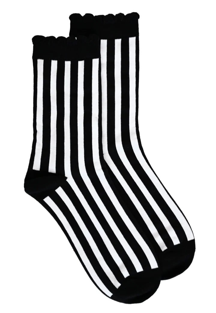 Foxblood - Vertical Stripes Black/White - Socks