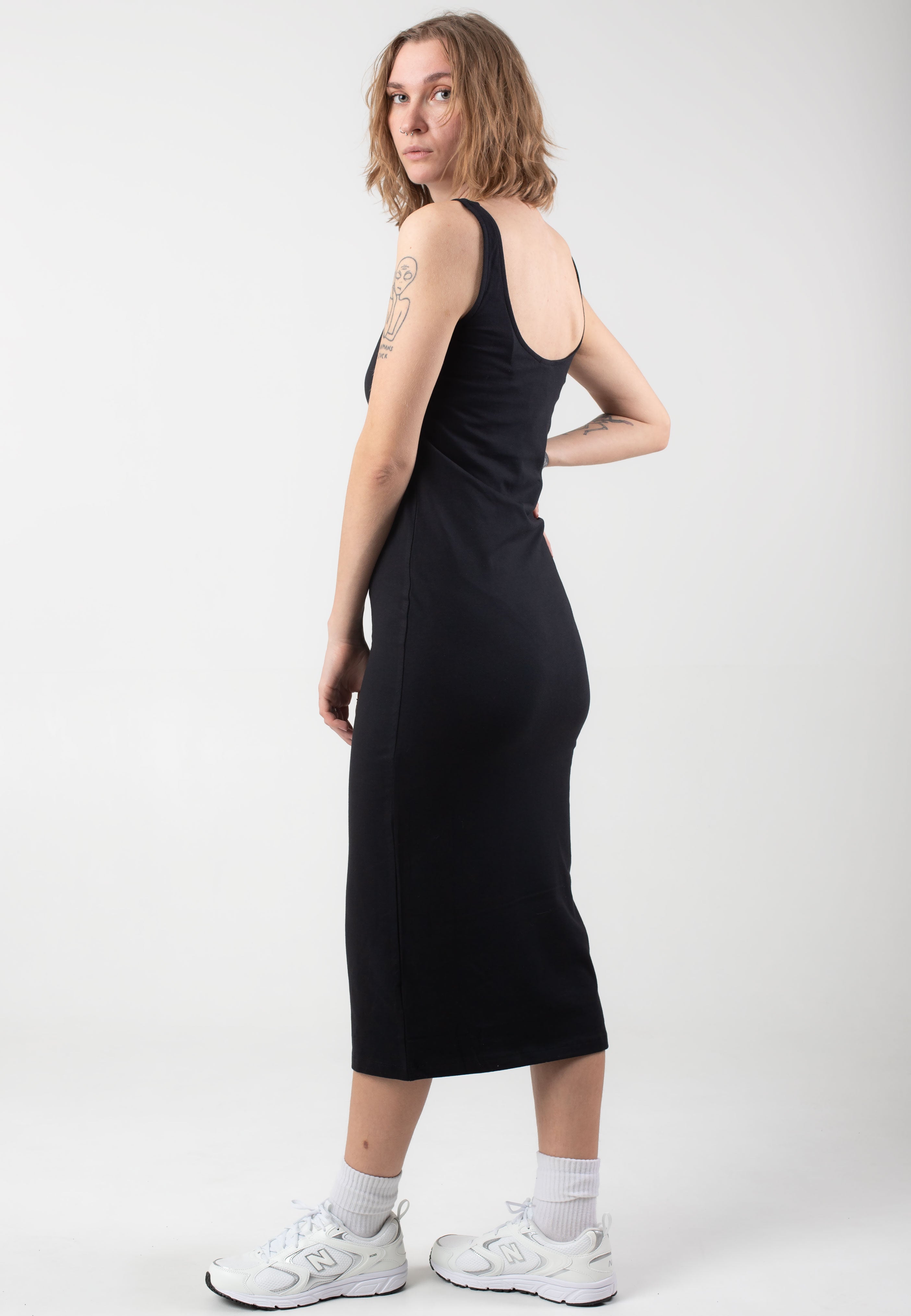 Urban Classics - Ladies Basic Long Cotton Jersey Black - Dress | Women-Image