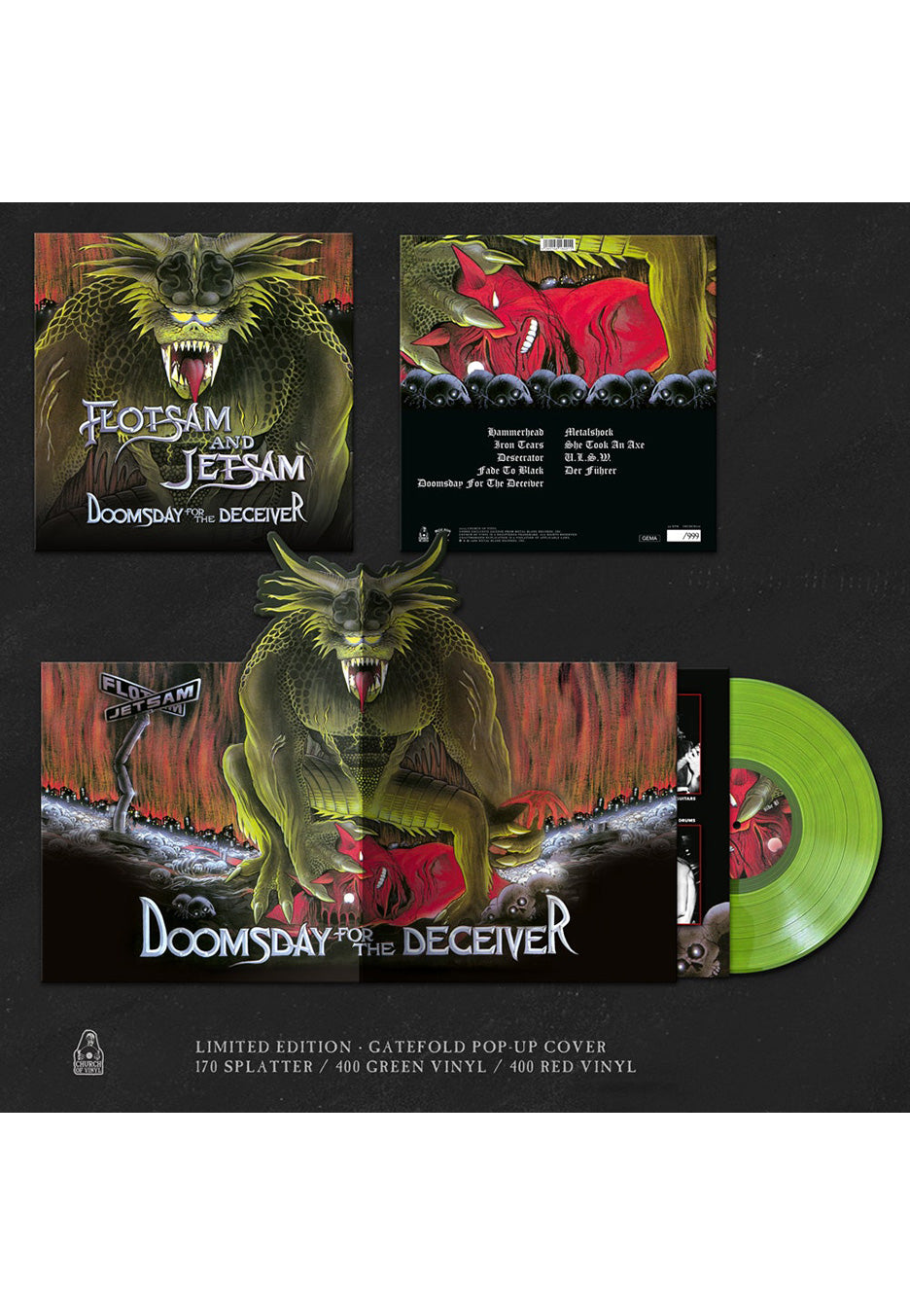 Flotsam And Jetsam - Doomsday For The Deceiver Clear Green - Colored Vinyl