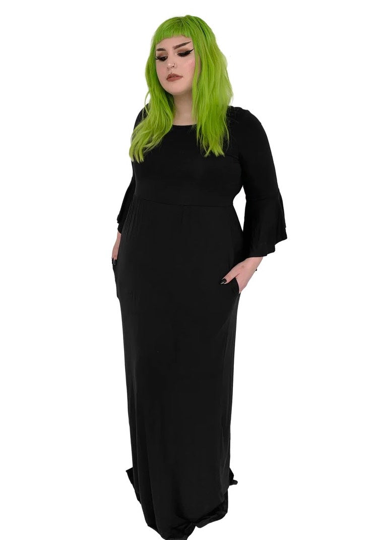 Foxblood - Blair Bell Sleeve Maxi Black - Dress | Nuclear Blast Foxblood - Blair Bell Sleeve Maxi Black - Dress | Nuclear Blast