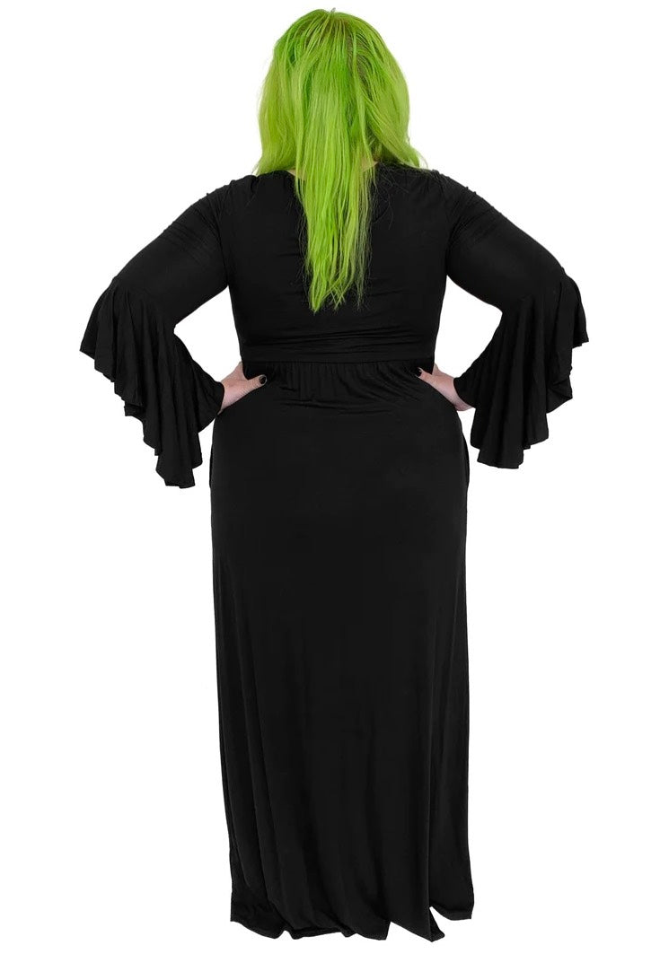 black maxi dress bell sleeves Foxblood - Blair Bell Sleeve Maxi Black - Dress