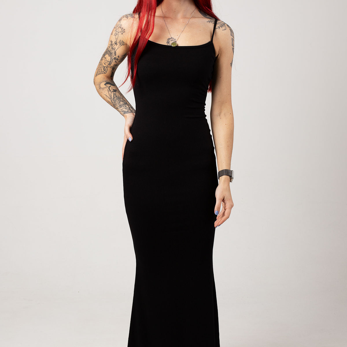 Foxblood - Amelia Ribbed Maxi Black - Dress | Nuclear Blast