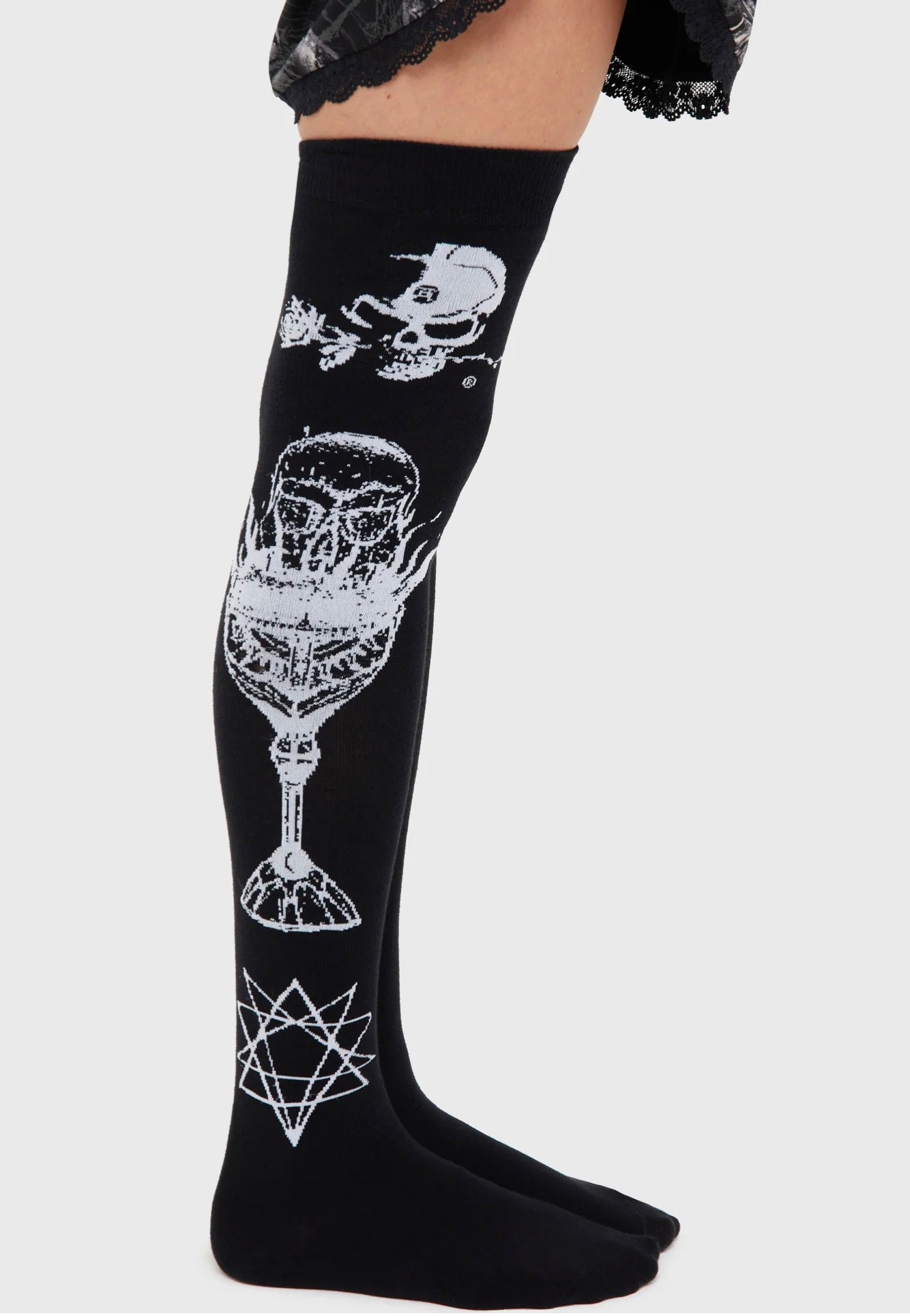 Killstar x Alchemy England - Grail Of Loathing Knee High - Socks | Neutral-Image