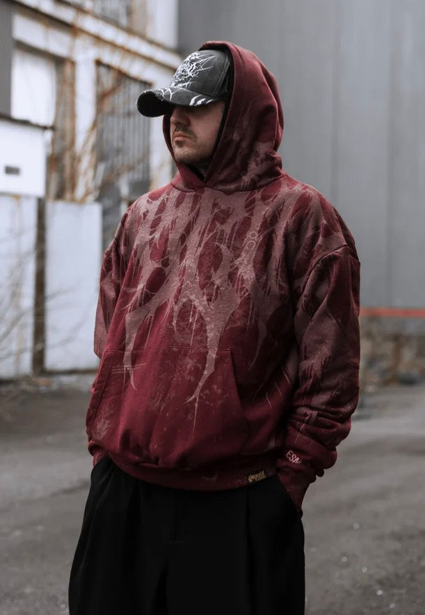 Stay Cold Apparel - Grimfall Oversized Red - Hoodie | Men-Image