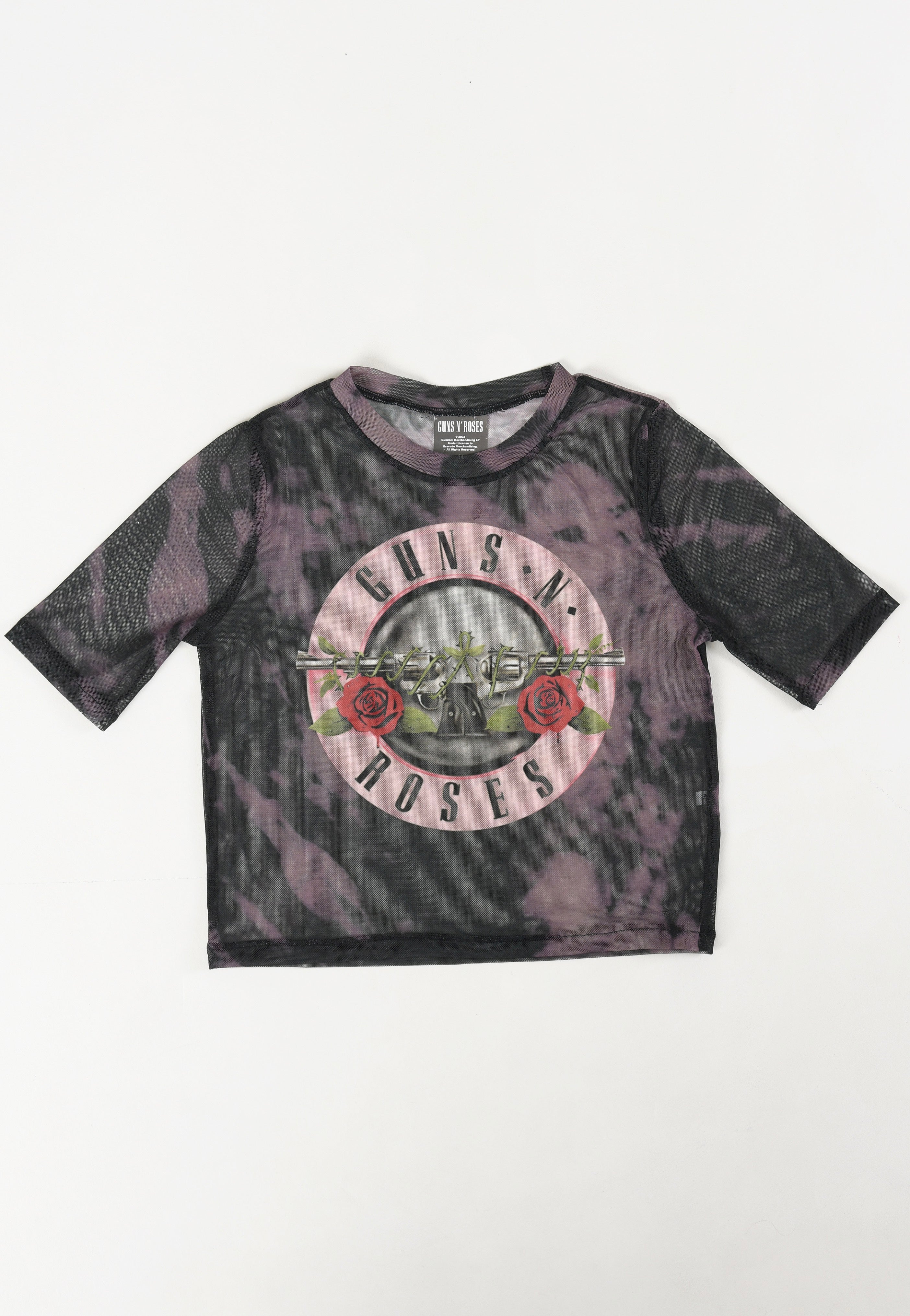 Guns N' Roses - Pink Tint Bullet Logo Mesh Cropped - Girly | Neutral-Image
