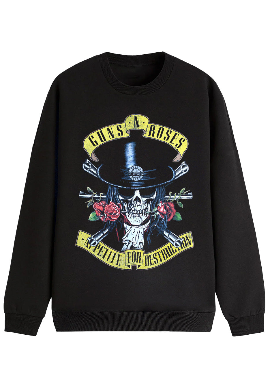 Guns N' Roses - Top Hat Skull Charcoal - Sweater | Neutral-Image